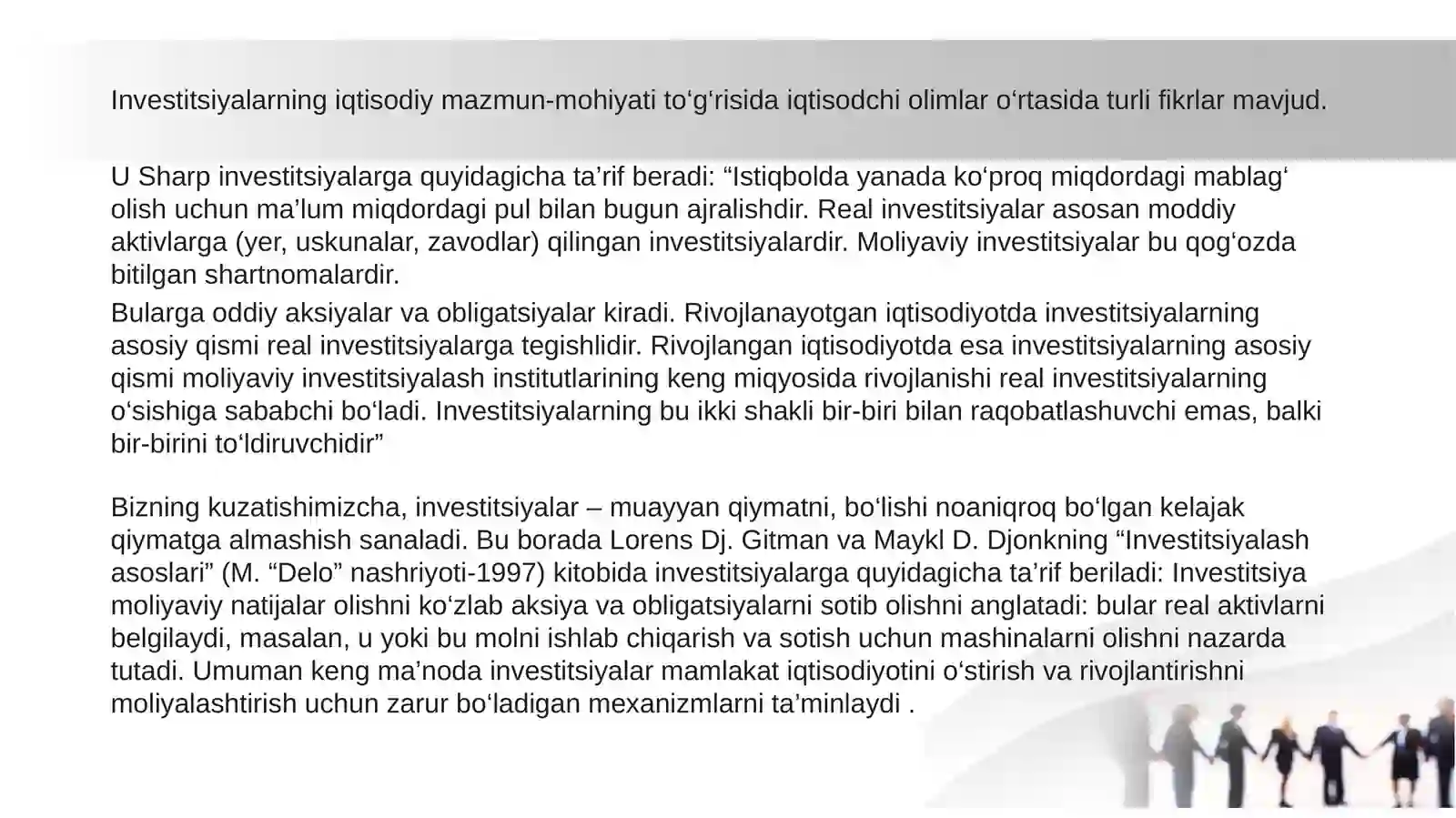Investisiyalarning maqsad va mohiyatlari ppt 3