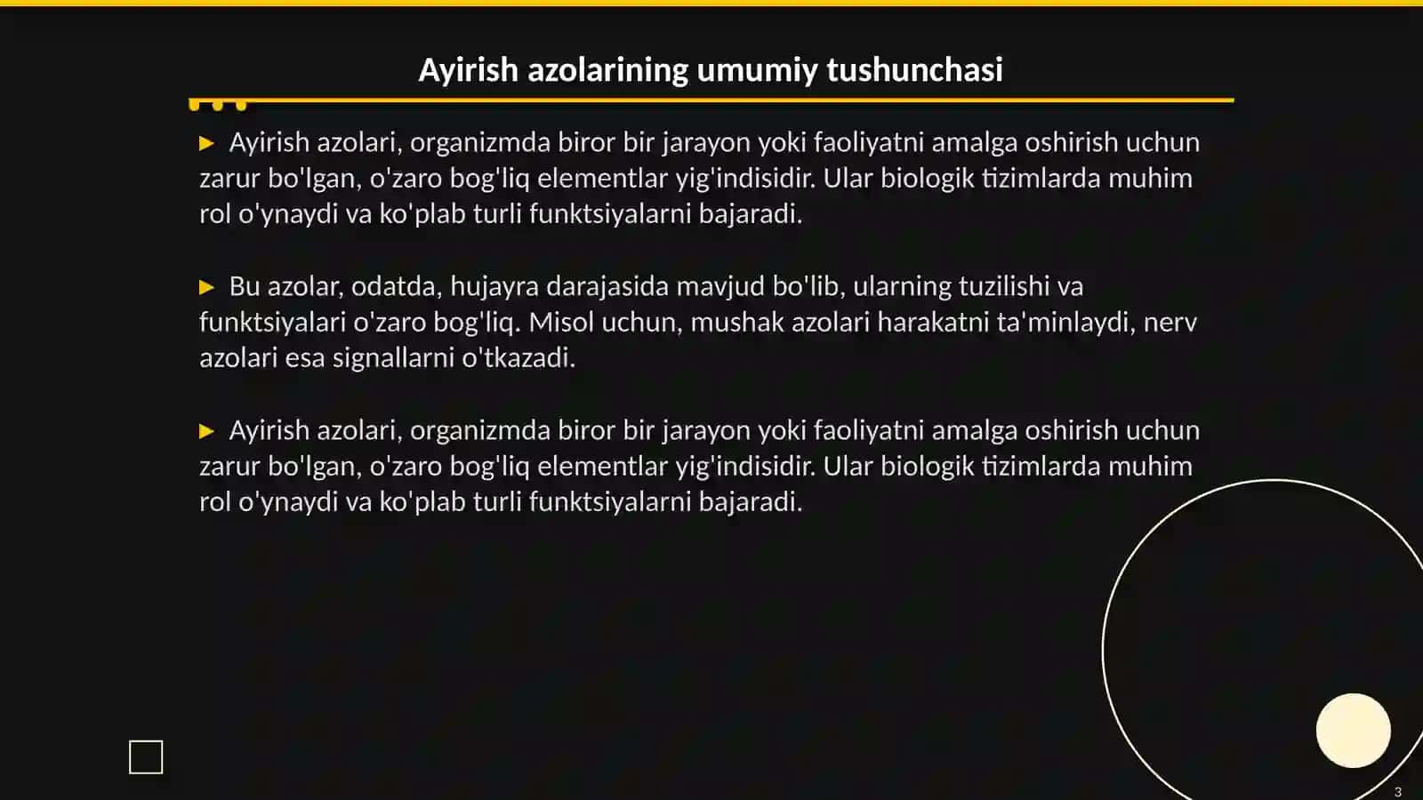 Ayirish azolarining tuzilishi haqida 3