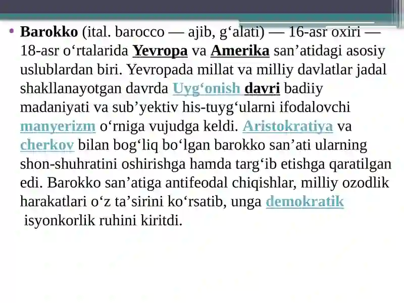 Barokko uslubi 3