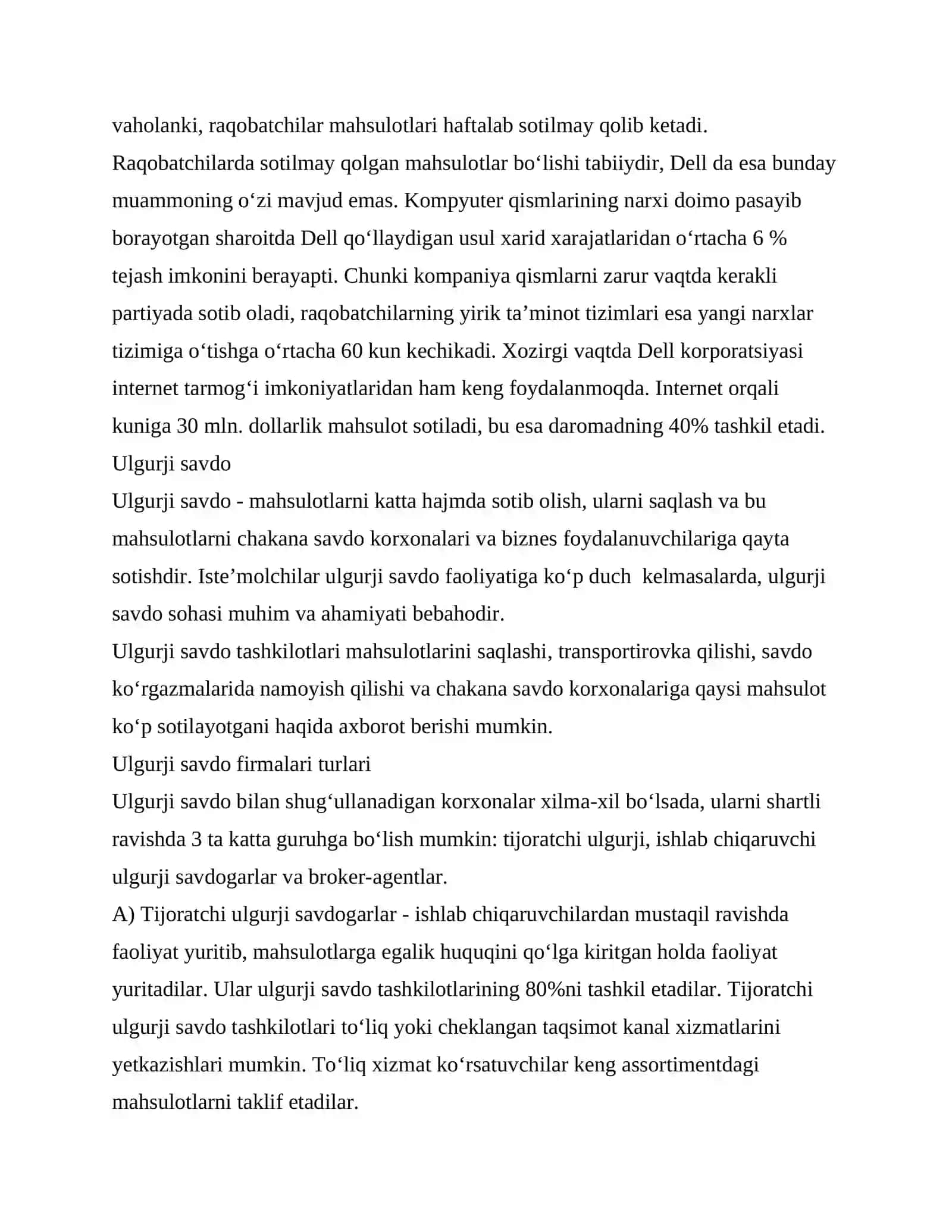 Ulgurji va chakana savdo 3
