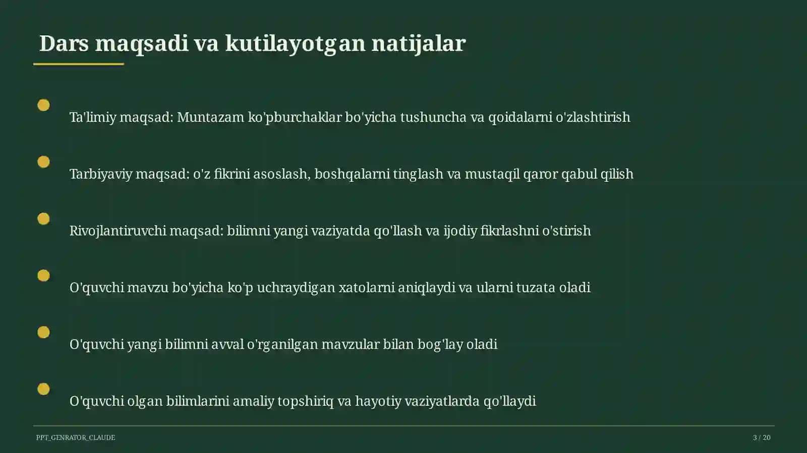 Muntazam ko'pburchaklar (9-sinf) 3