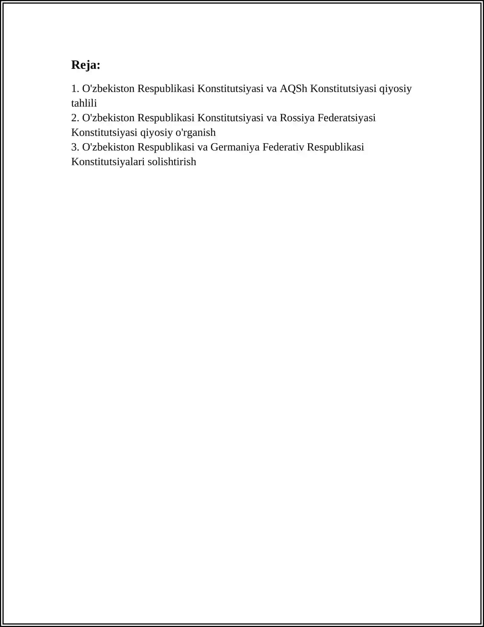O'ZBEKISTON RESPUBLIKASI KONSTITUTSIYASINI BOSHQA DAVLAT KONSTITUTSIYALARI BILAN QIYOSIY TAHLIL QILISH 3