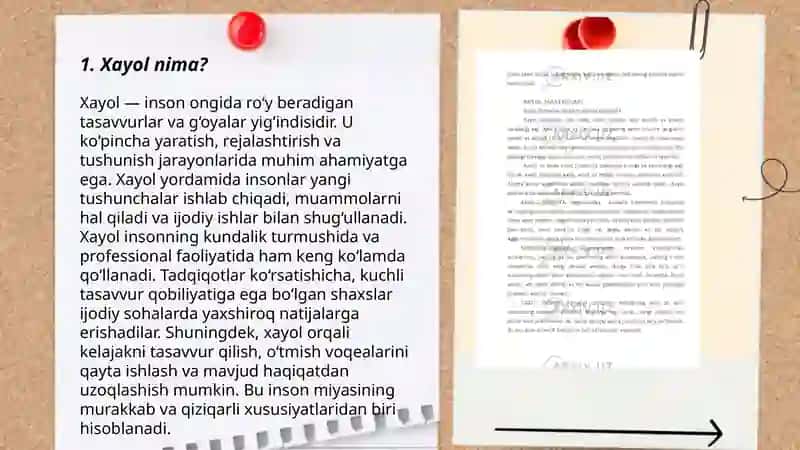 Xayol haqida tushuncha. Xayol jarayonlari va Xayol turlari. 3