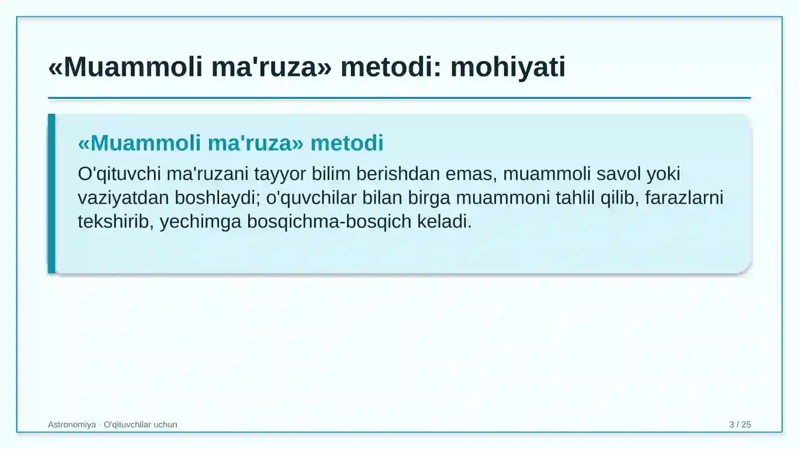astronomiya darslarida muammoli ma'ruza metodidan foydalanish 8018 3