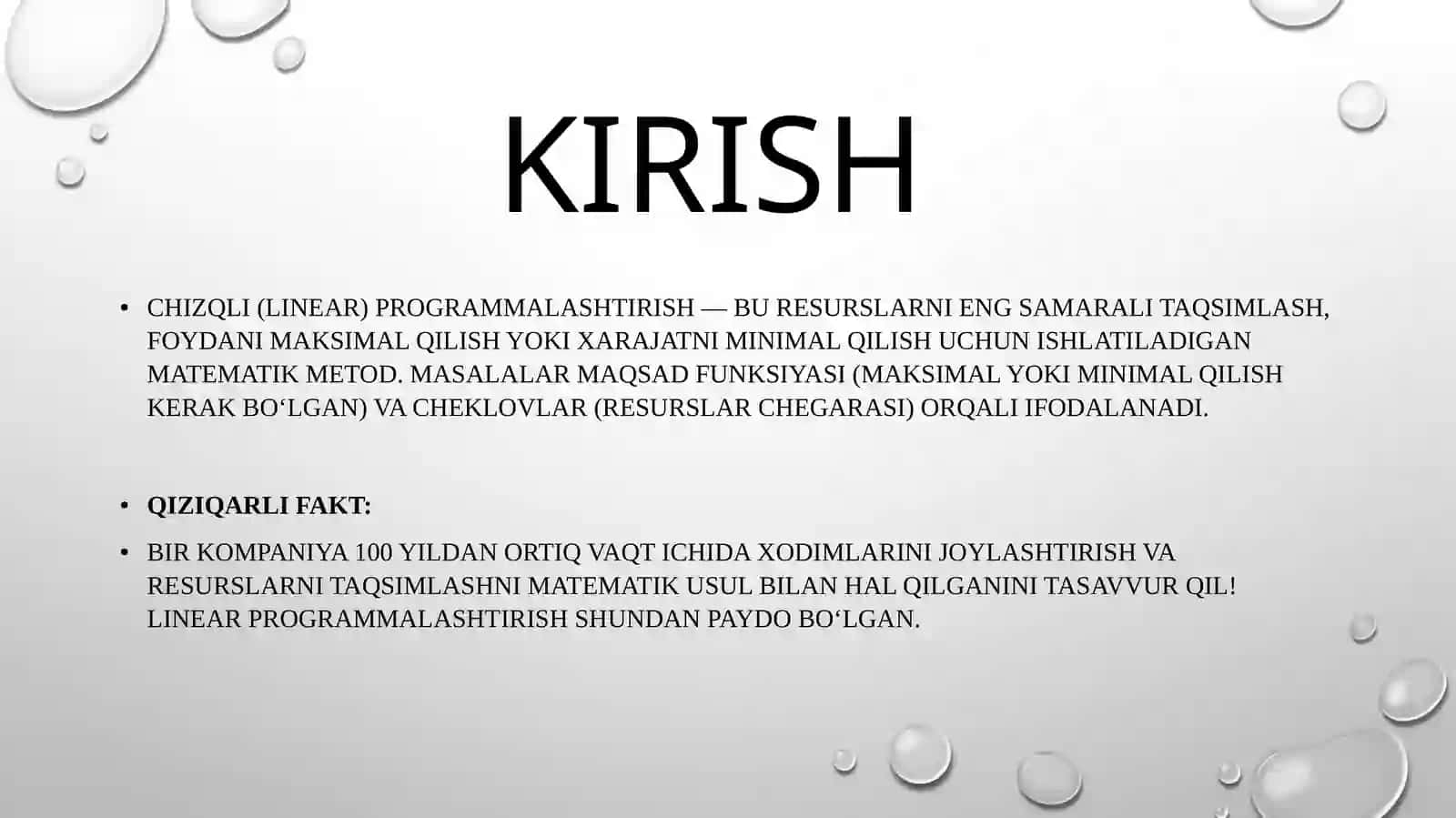 Chizigli programmalashtirish masalasini yechishning simpleks usuli 3