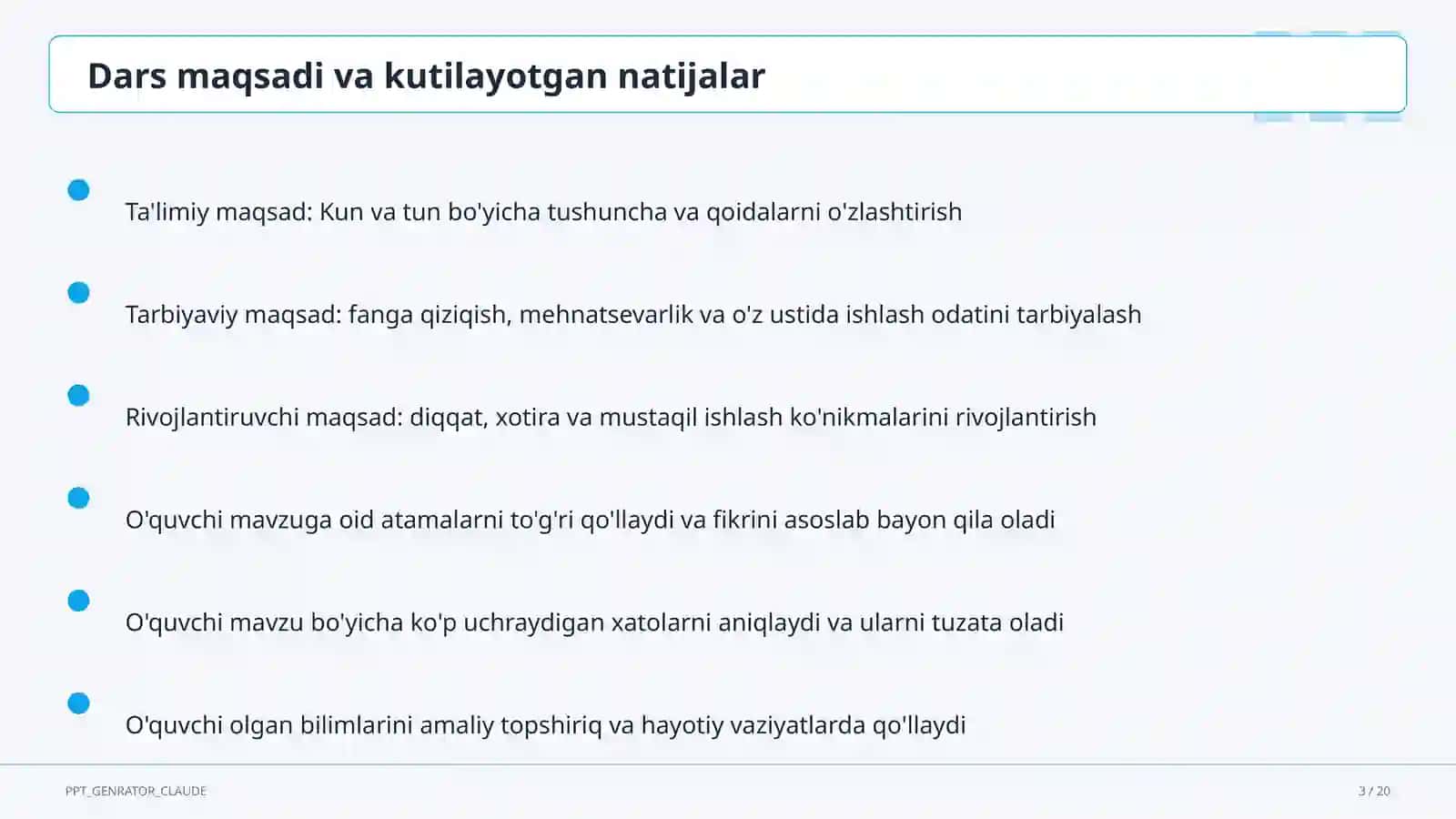 Kun va tun (1-sinf) 3