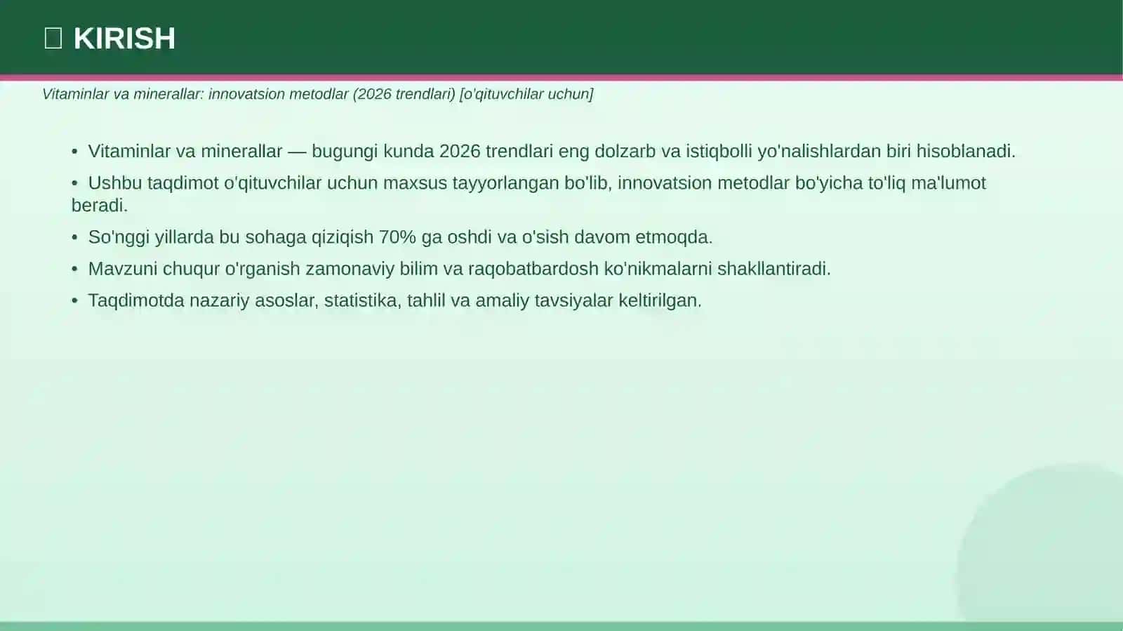 Vitaminlar va minerallar: innovatsion metodlar (2026 trendlari) [o'qituvchilar uchun] 3
