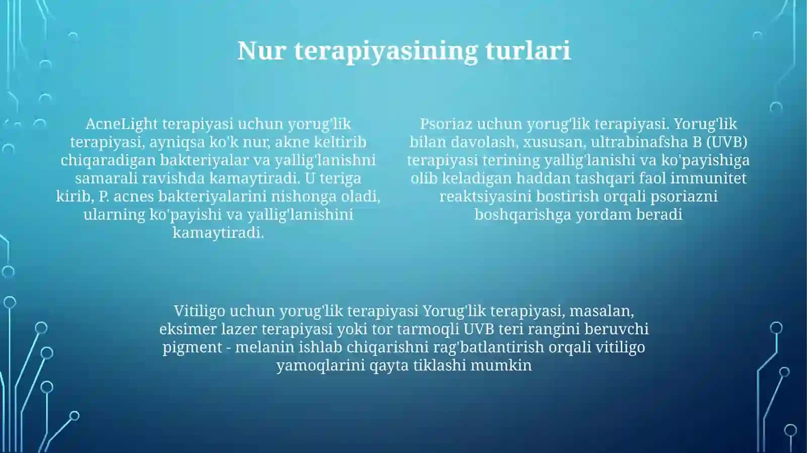 O‘smakasalliklarinikompleksdavolashtamoyillari.Jarrohlik,nurvadoriterapiyasi 3