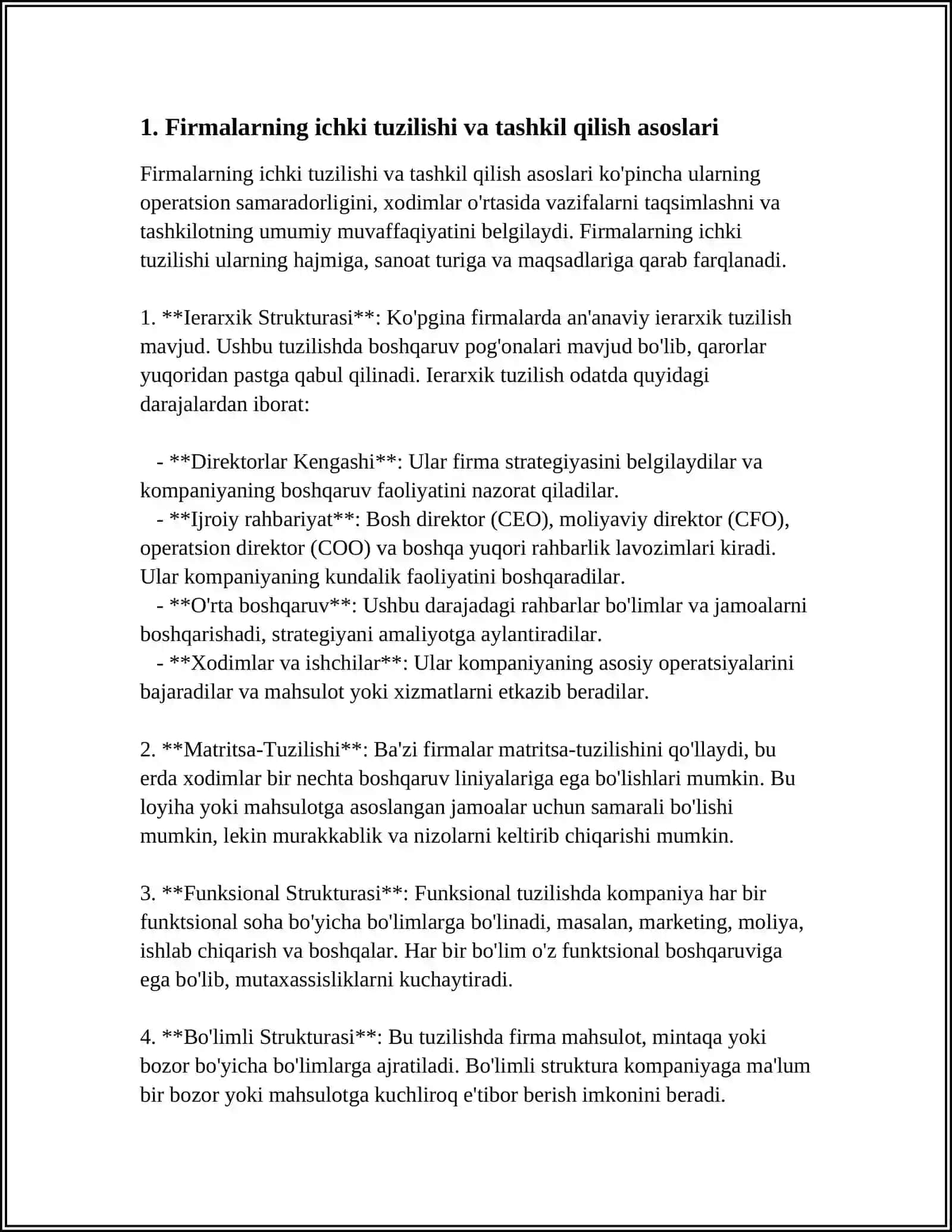 Fermaning ichki tuzilishi hamda firmalar tipologiyasi va ularning rivojlanish traektoriyasi 3