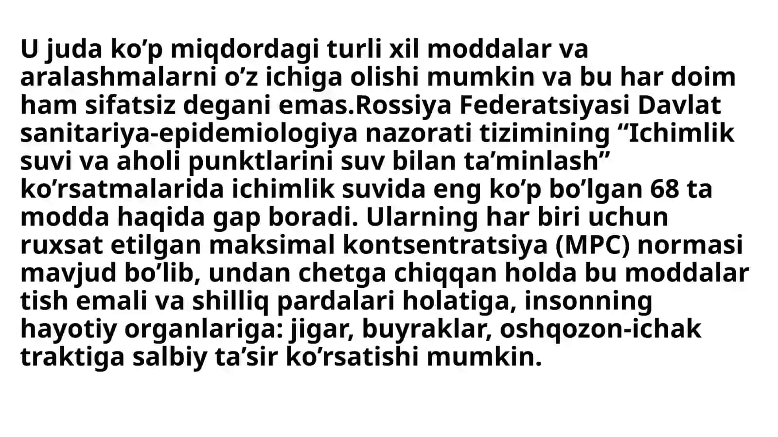 Ichimlik suvi sifatini yaxshilashning asosiy usullari 3
