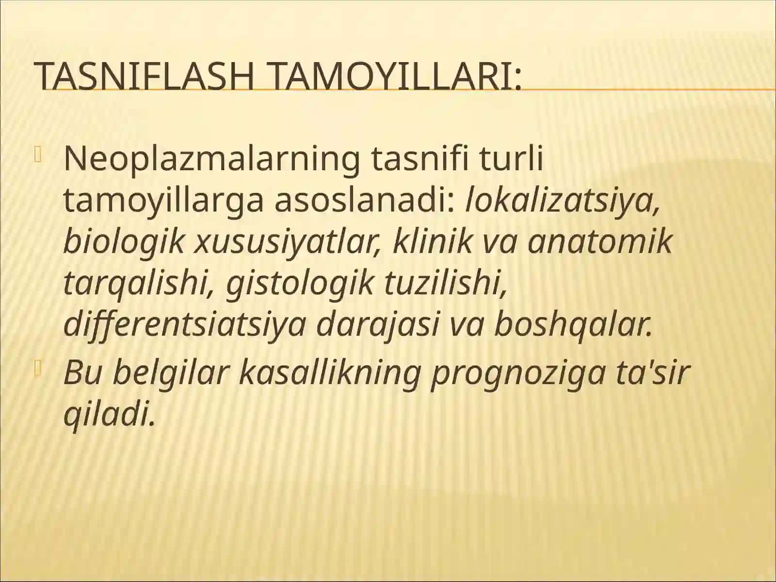 Yuz-jag‘ sohasi xavfli o‘smalari bor bemorlarni tekshirish usullari, tashxislash. Onkologik xushyorlik va dispanserizatsiya nazorati. 3