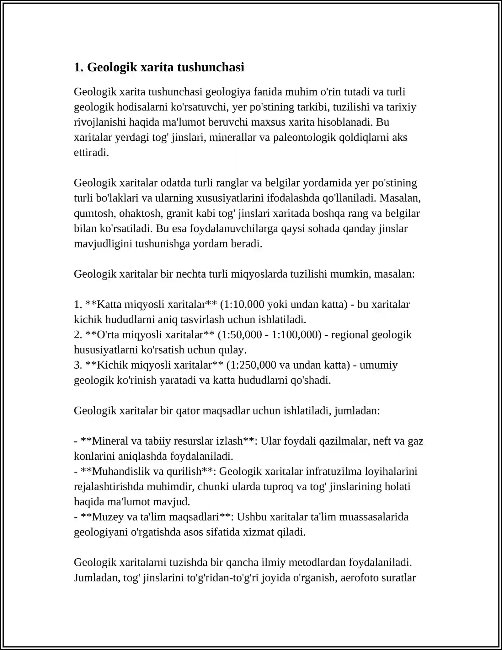 MINTAQANING GEOLOGIK XARITASINI TUZISH VA TAHLIL QILISH 3