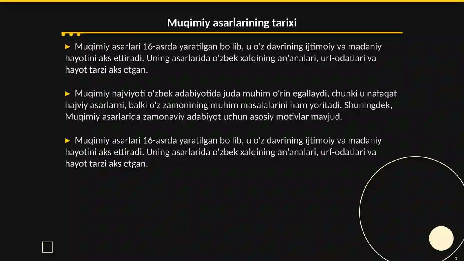 Oʻzbek adabiyoti Muqimiy hajviyoti 3
