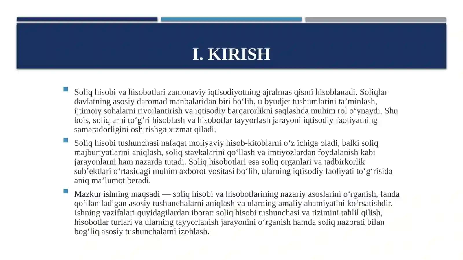 Soliq hisobi va hisobotlarining nazariy asoslari 3