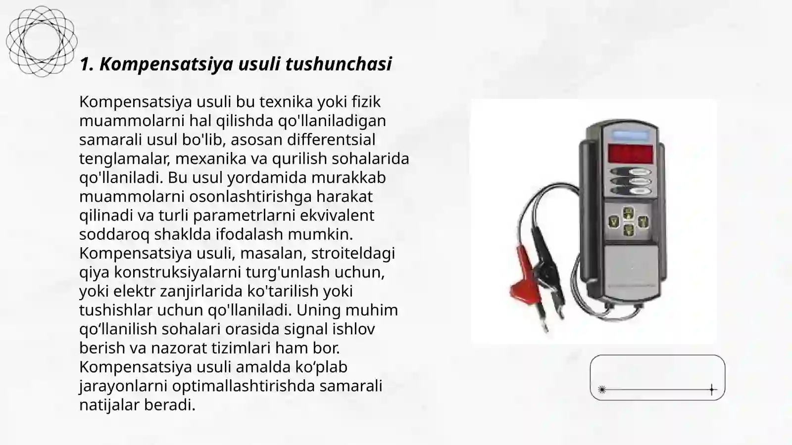 Elektr o'olchash asboblarini kompensation usulda o'olchash 3