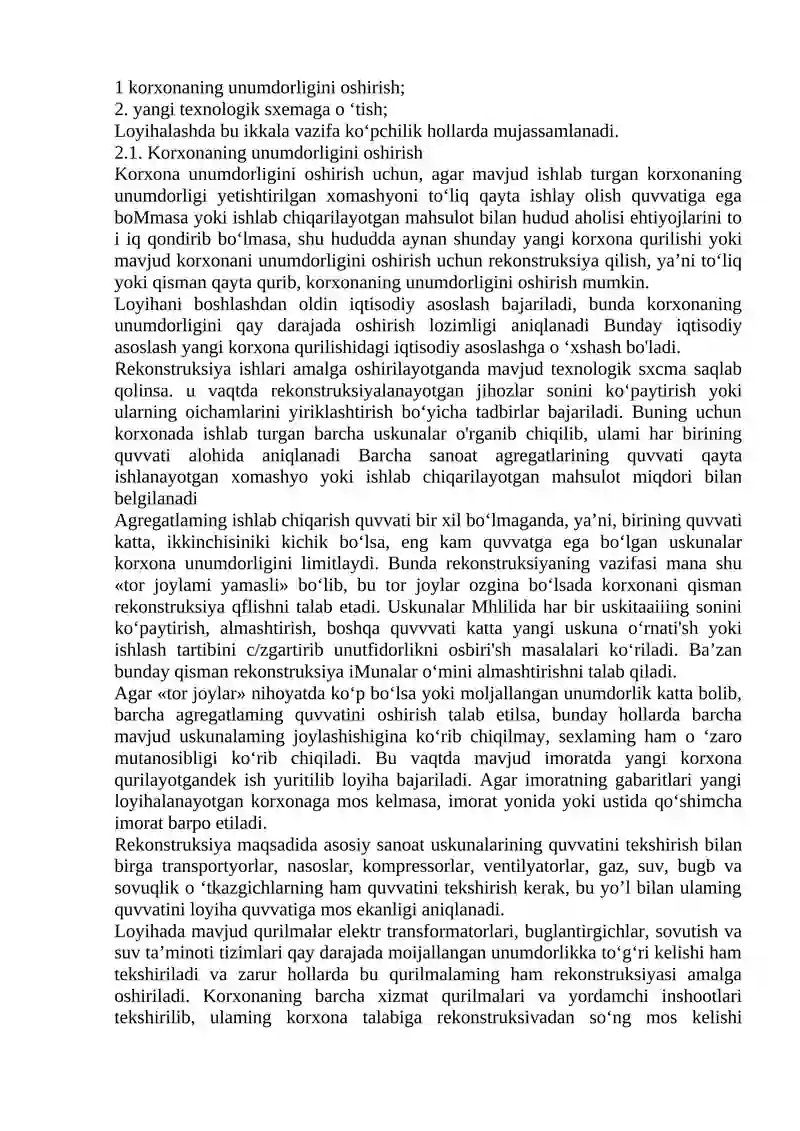 Qishloq xo'jaligi mahsulotlarini saqlash va qayta ishlash korxonalarida 3