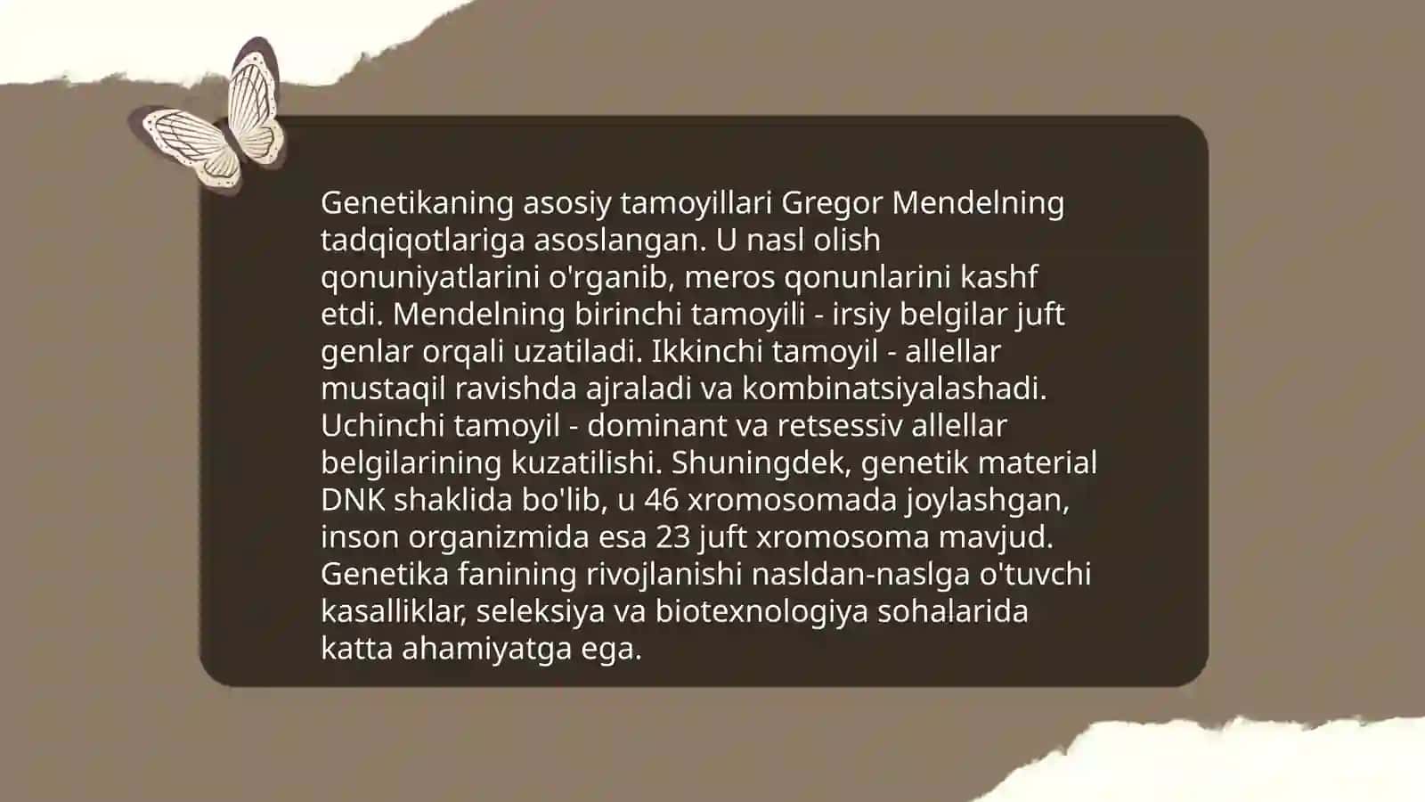 Genatika fani seleksiyasining nazariy asosi ekanligi 3
