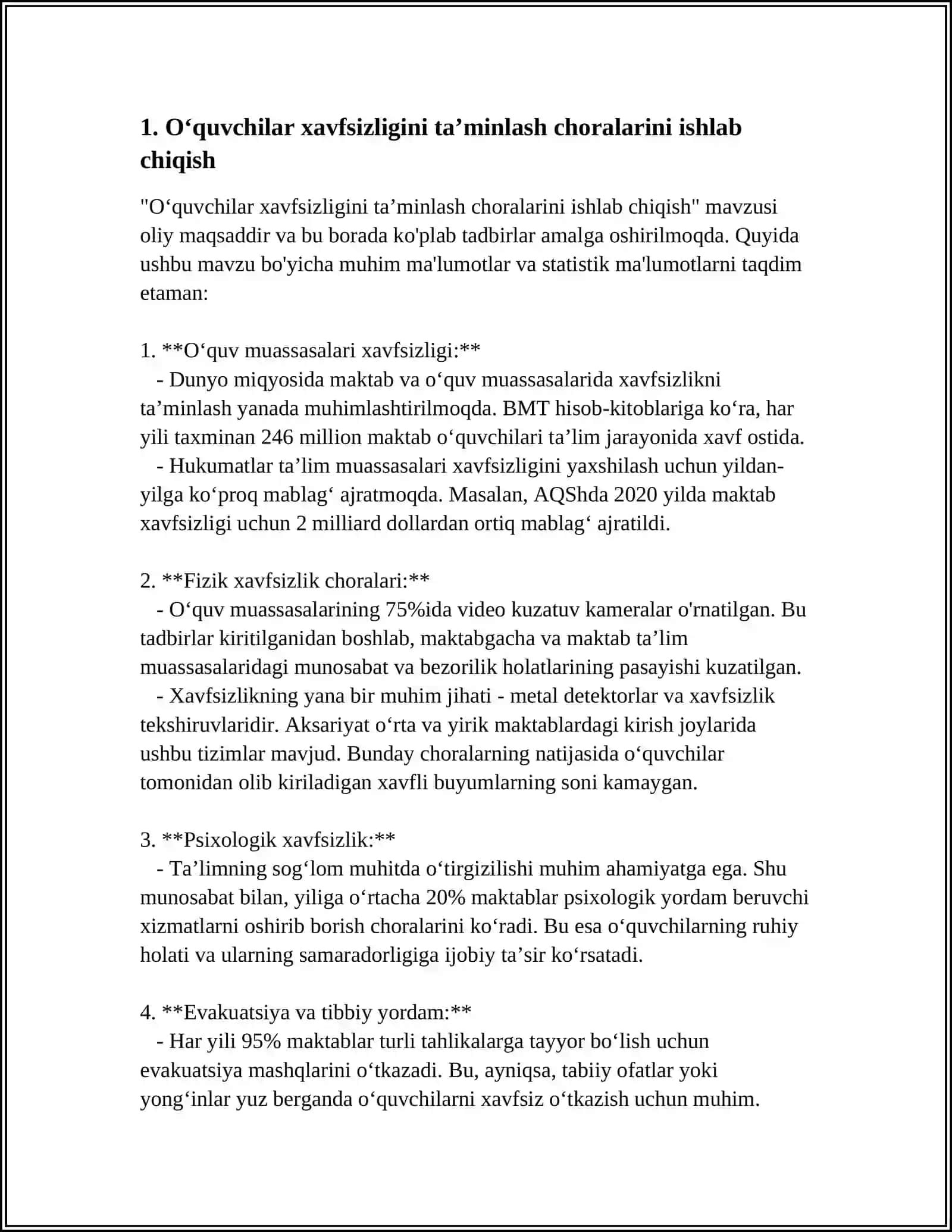 MAKTABGACHA TA'LIM TASHKILOTIDA HAYOT FAOLIYATI HAVFSIZLIGINI TA'MINLASH QARORI 3