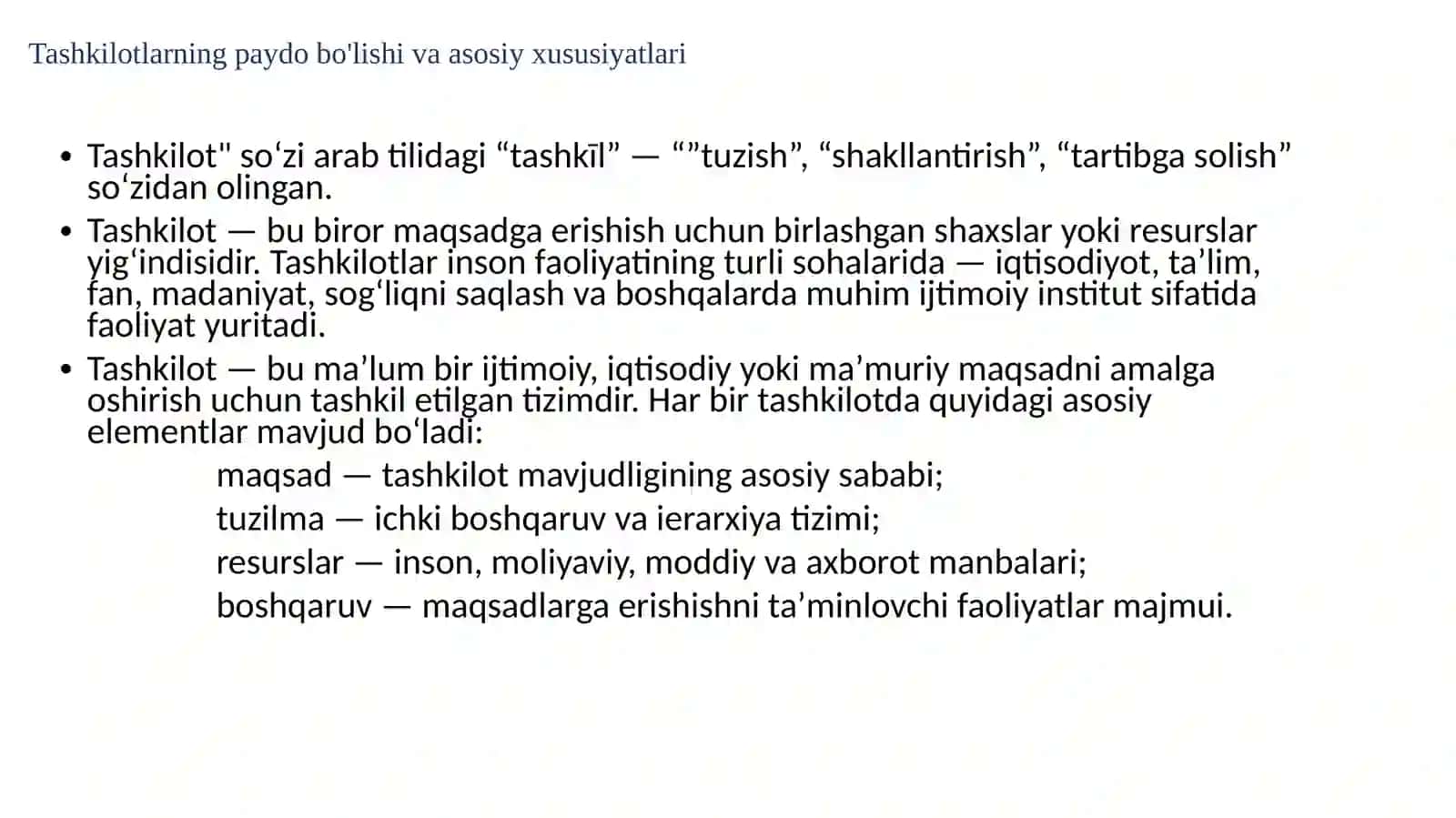 Tabiiy va sun’iy tashkilotlarning asosiy jihatlari 3