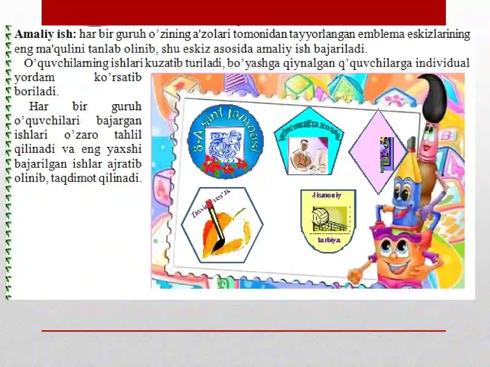 EMBLEMA HAQIDA MA’LUMOT MAKTAB SINF EMBLEMASINI YASASH.ppt 3