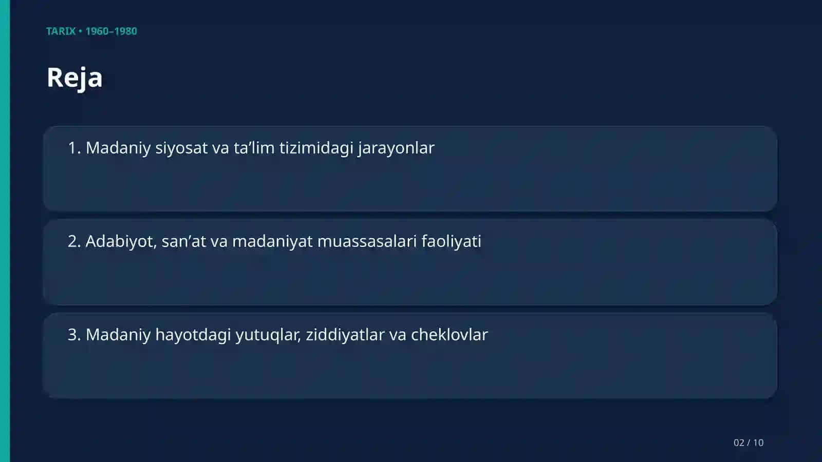 O'zbekiston Tarixi Fanidan Tayyorlangan Taqdimot 3
