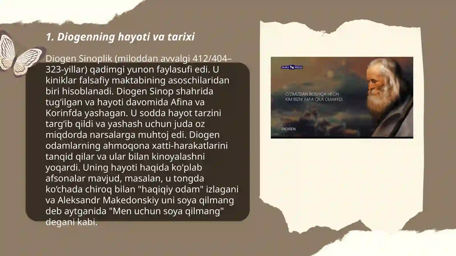 Diogenning hayoti va tarixi 3