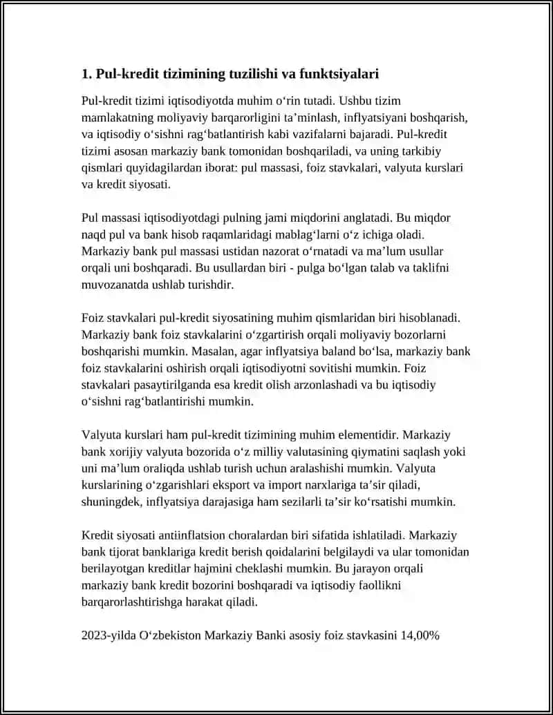 Pul-Kredit Tizimi va Banklar 3