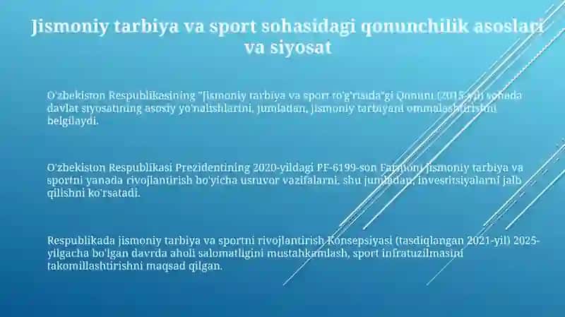 Jismoniy tarbiya va sportning rivojlantirishiga oid qonunlar 3