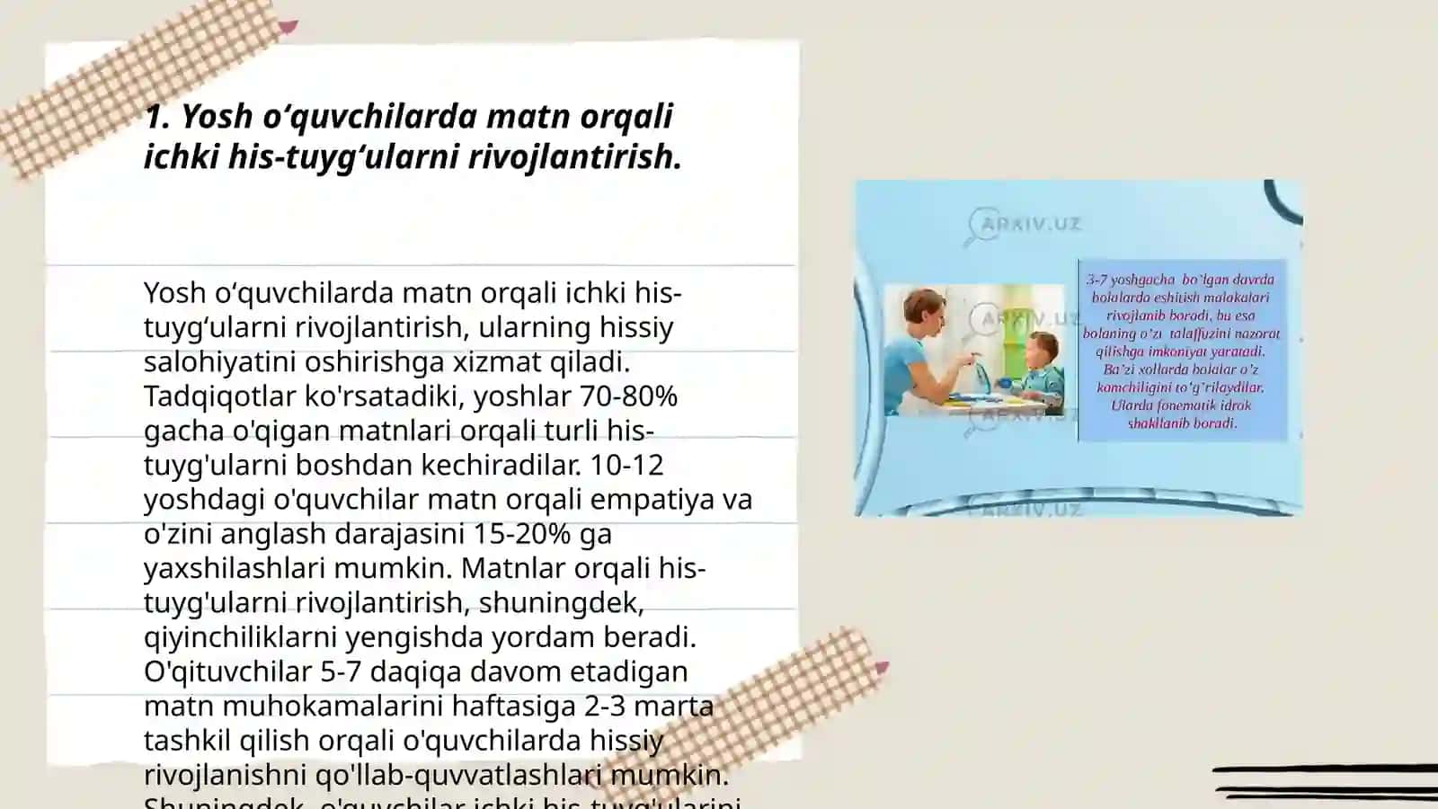 Yosh oʻquvchi shaxsiyatining ichki holatini rivojlantirishga matnning oʻrni va roʻli 3