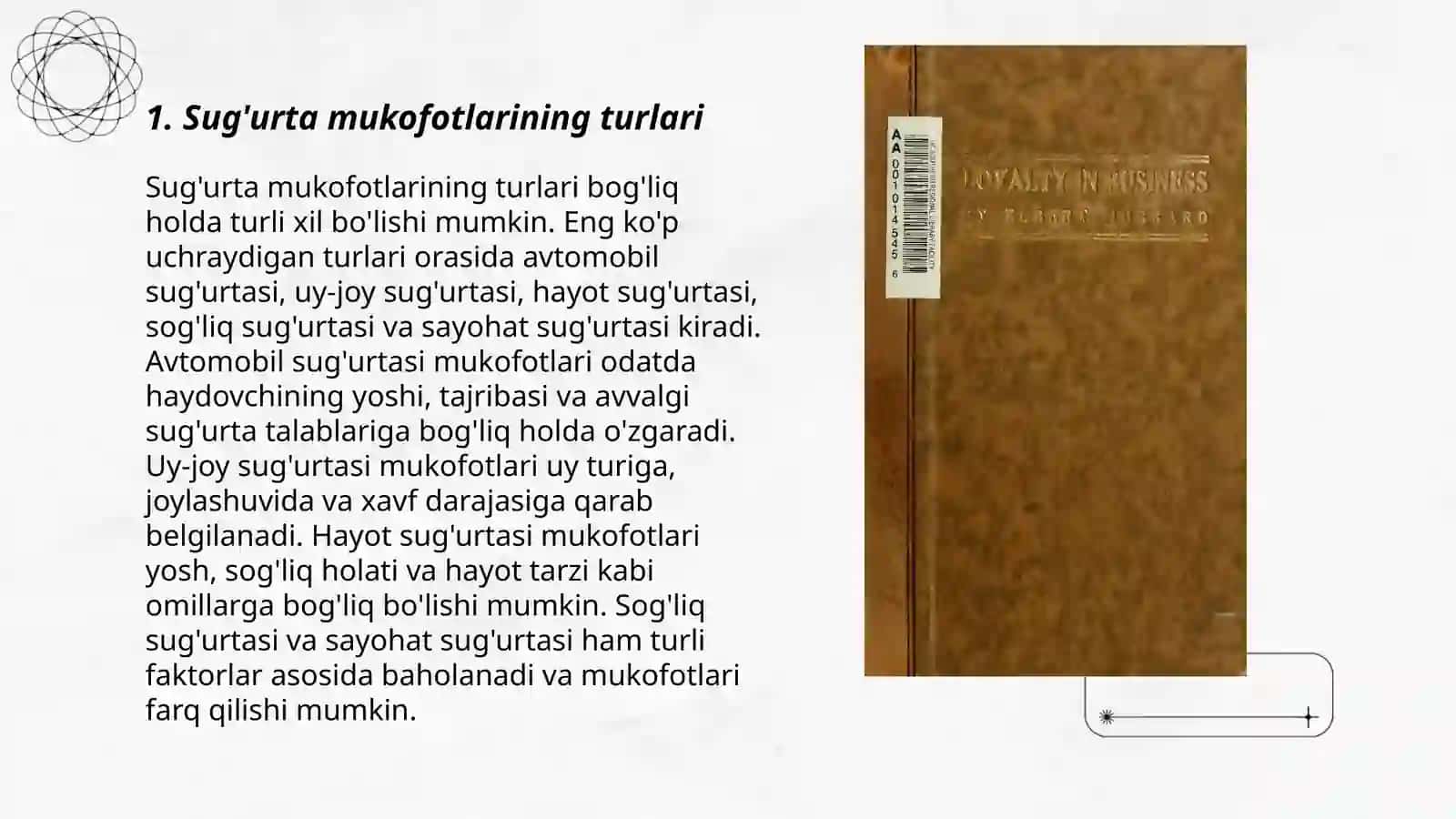 Sugurta mukofotlari va ularni xisoblash tamoyillari 3