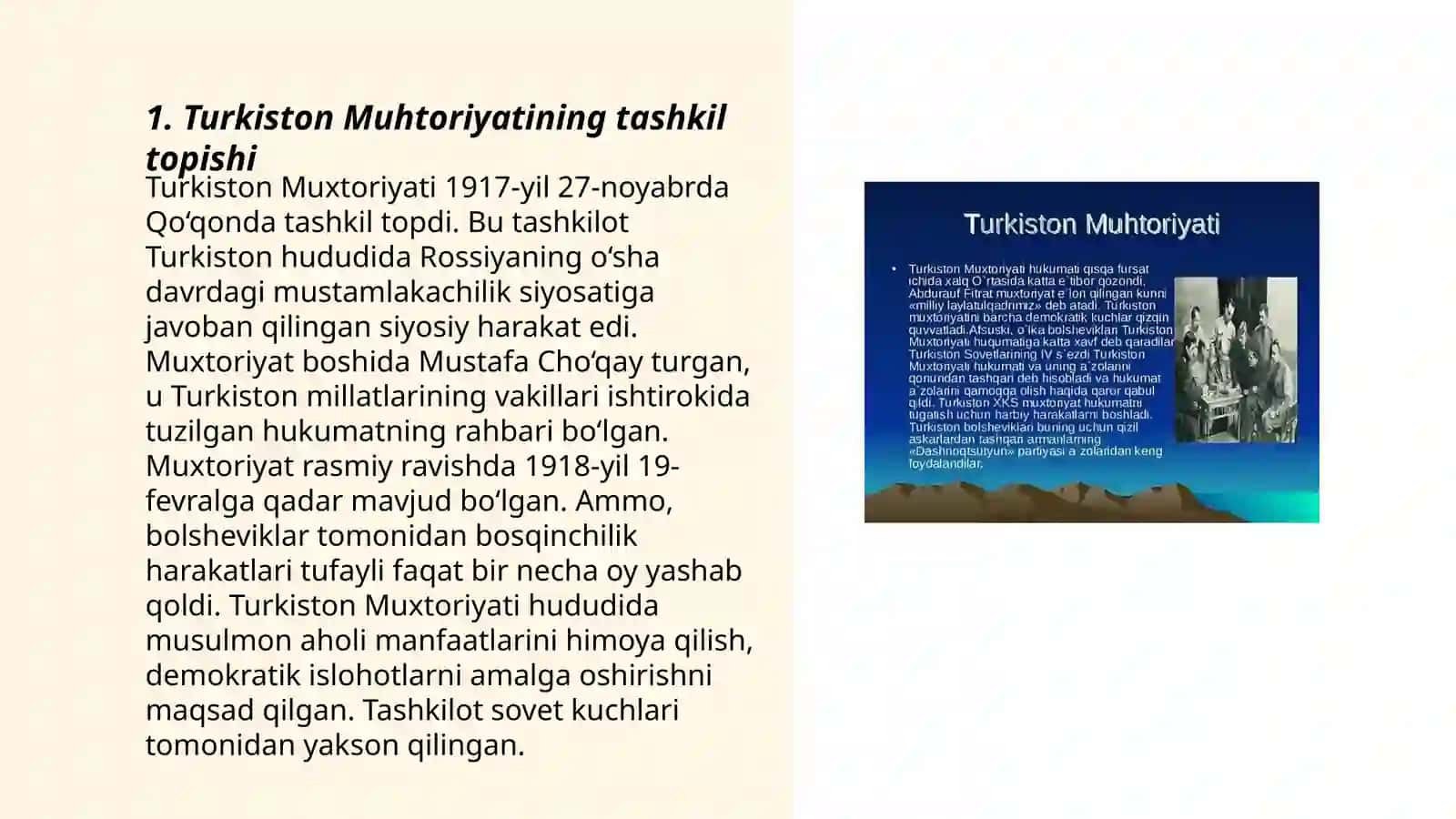 Turkiston muhtoriyatining tashkil topishi va uning boshqaruv tizimi 3