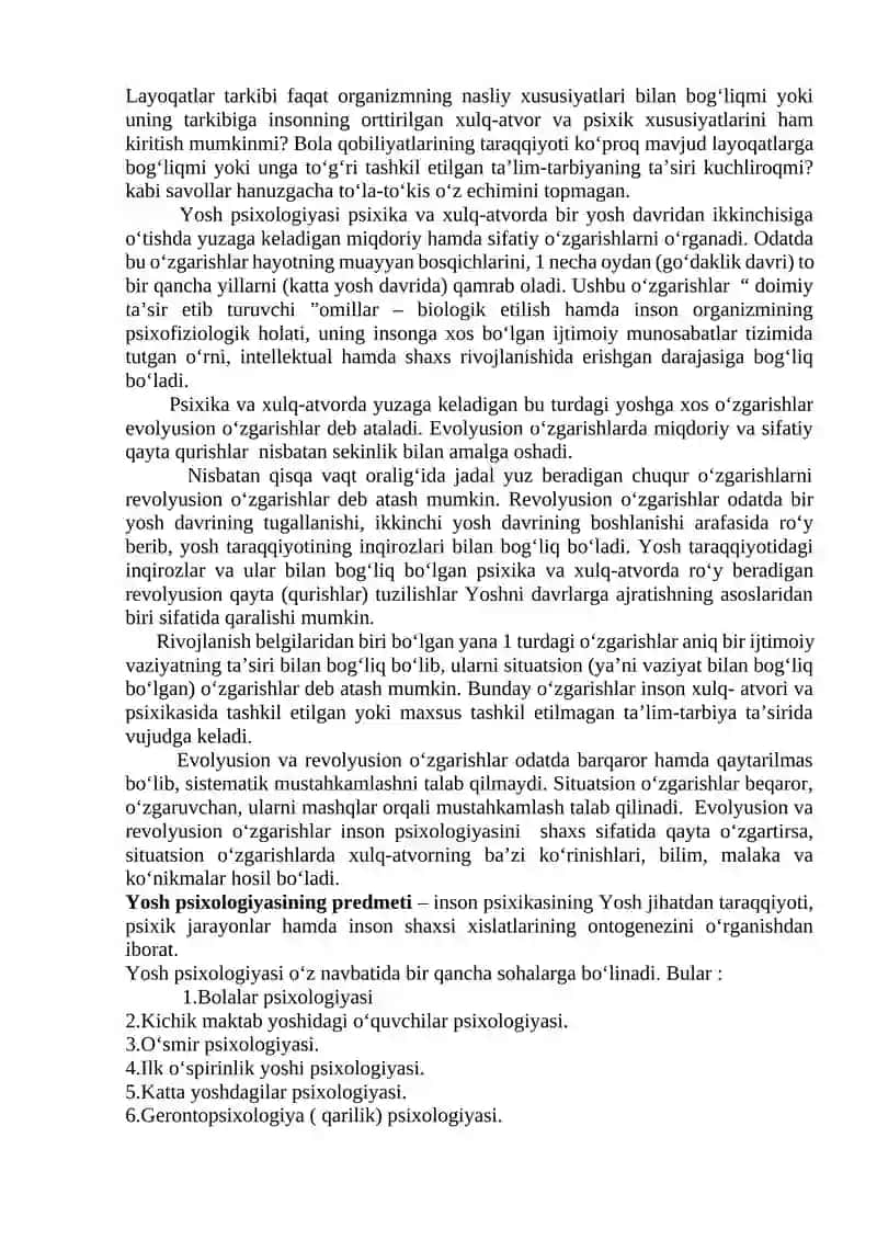 YOSH VA PEDAGOGIK PSIXOLOGIYA FANINING TADQIQOT SOHASI VA MUAMMOLARI 3