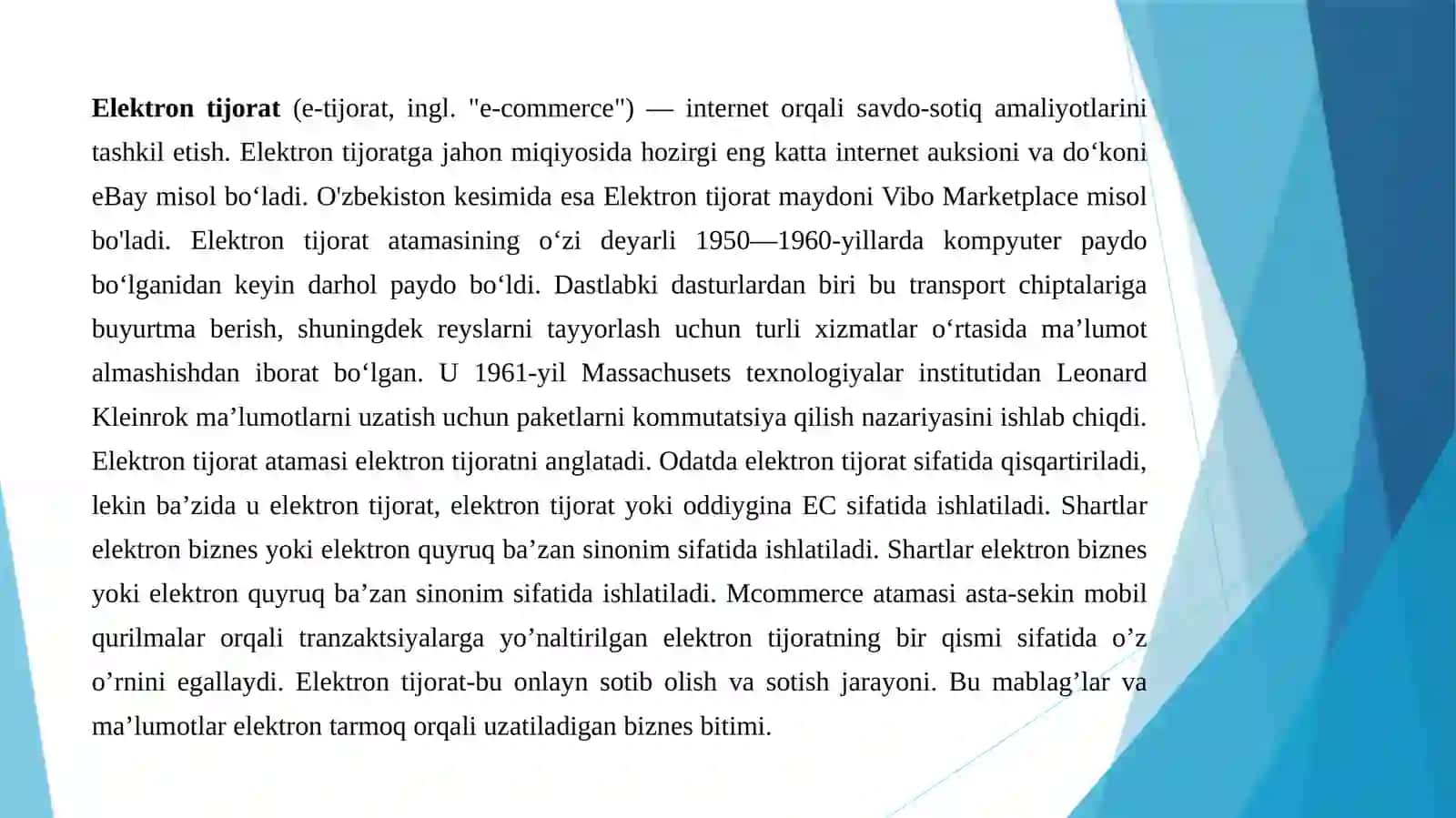 Elektrontijoratningtushunchasi,Web-saytlartasnifivamodellarivaWeb-saytlarniyaratishbosqichlari 3