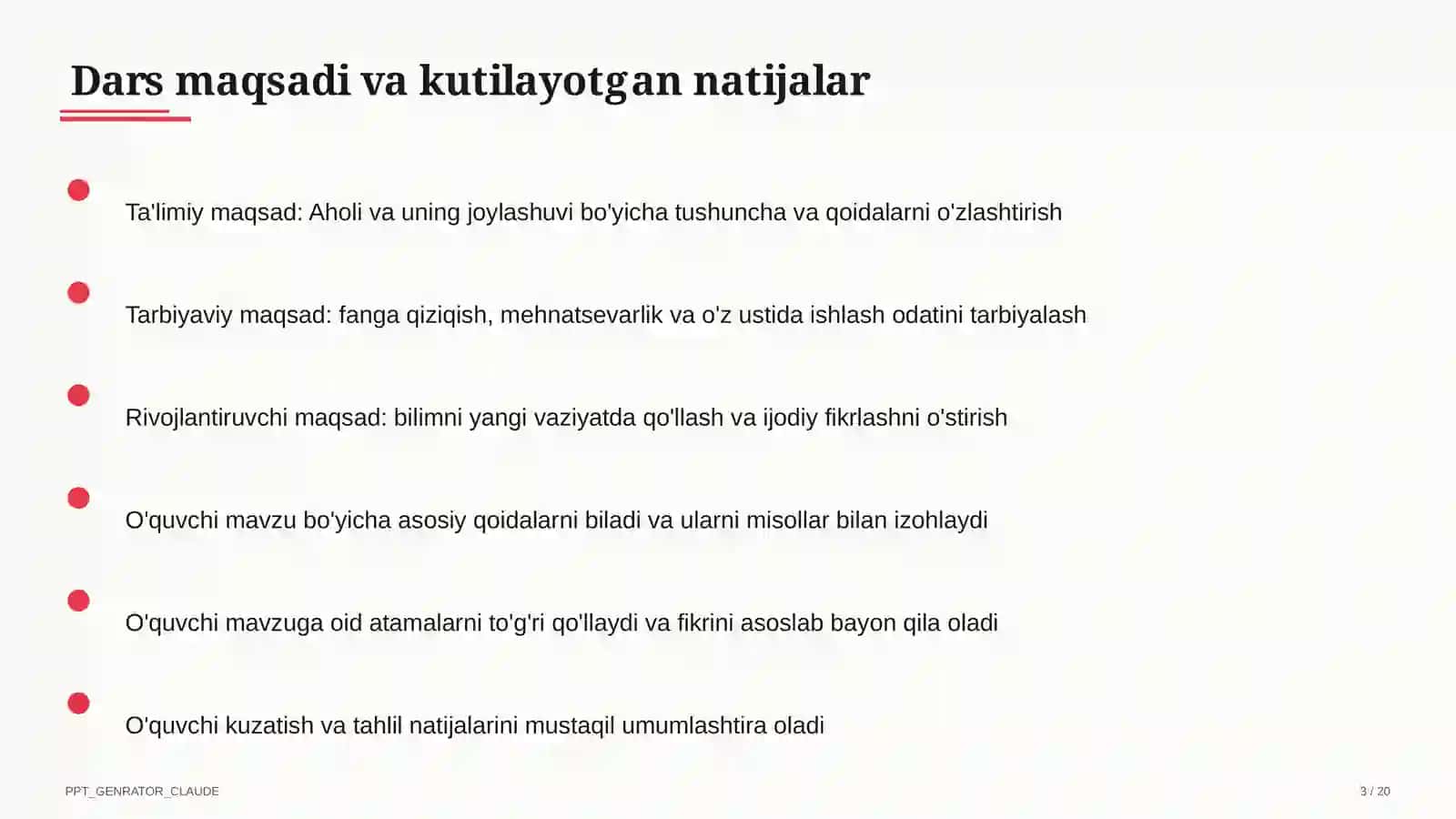 Aholi va uning joylashuvi (6-sinf) 3