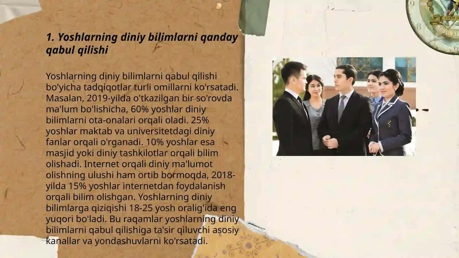 O'zbekiston yoshlarining diniy ma'lumotlarda axloqiy tarbiyaga oid g'oyalarini o'rganish muhimligi 3