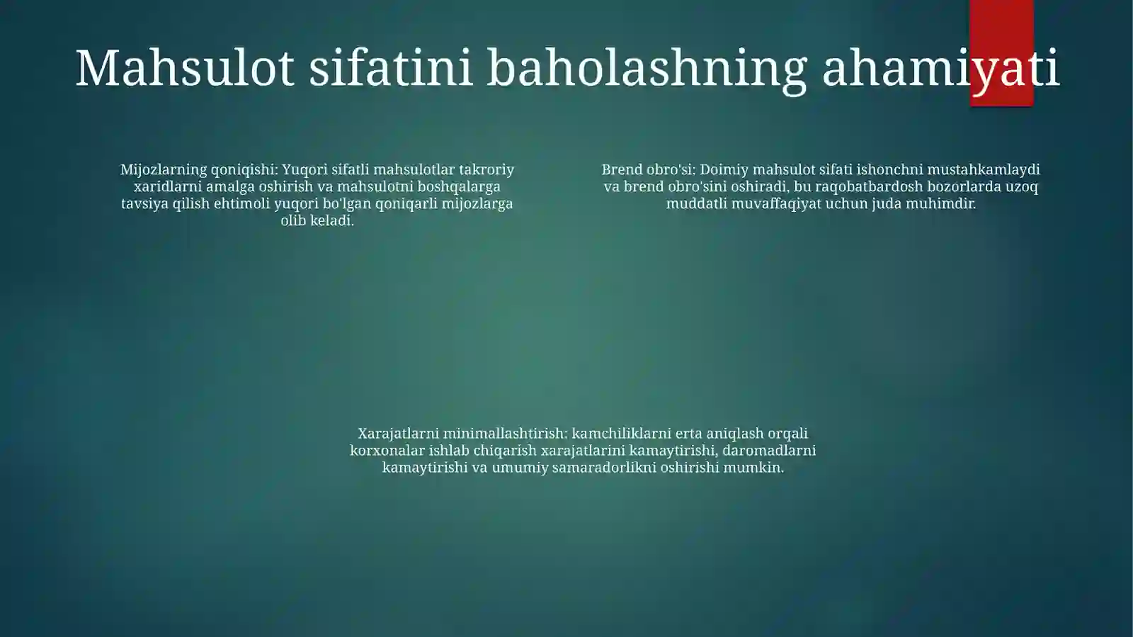 Mahsulot Sifatini Darajasini Baholash 3