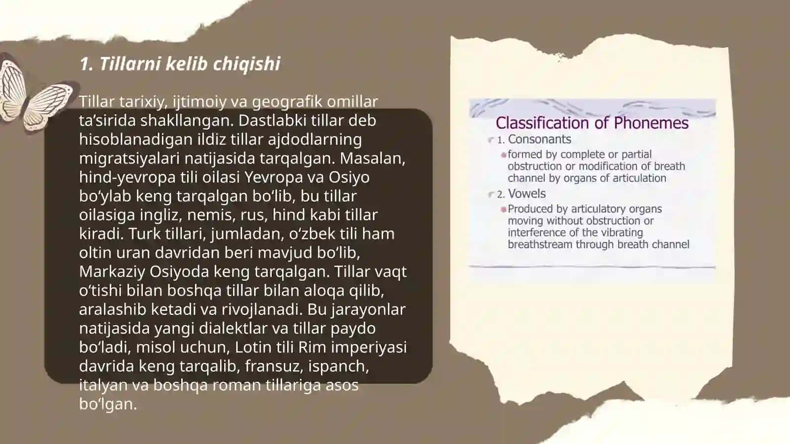 Tillarni tasniflash. Geneologik tasnif 3