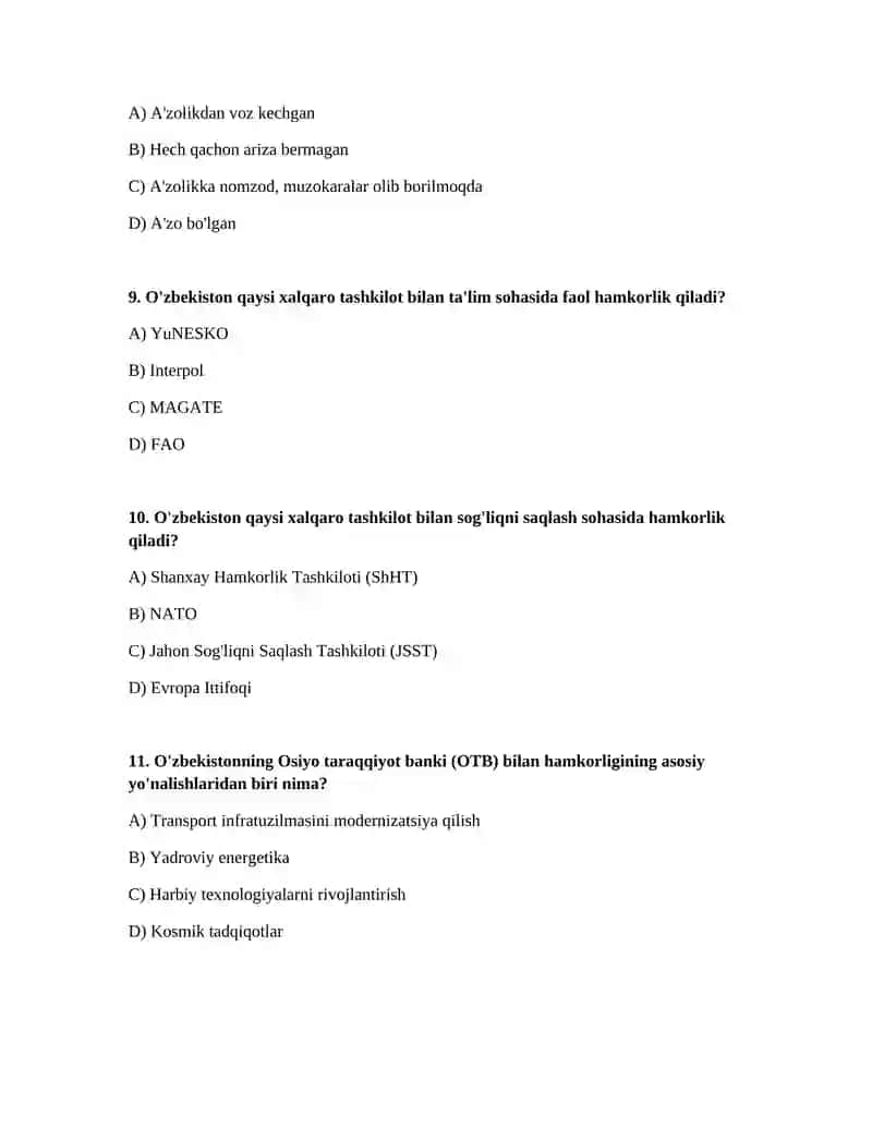 O'zbekistonning xalqaro tashkilotlar bilan xamkorlik aloqalari 3