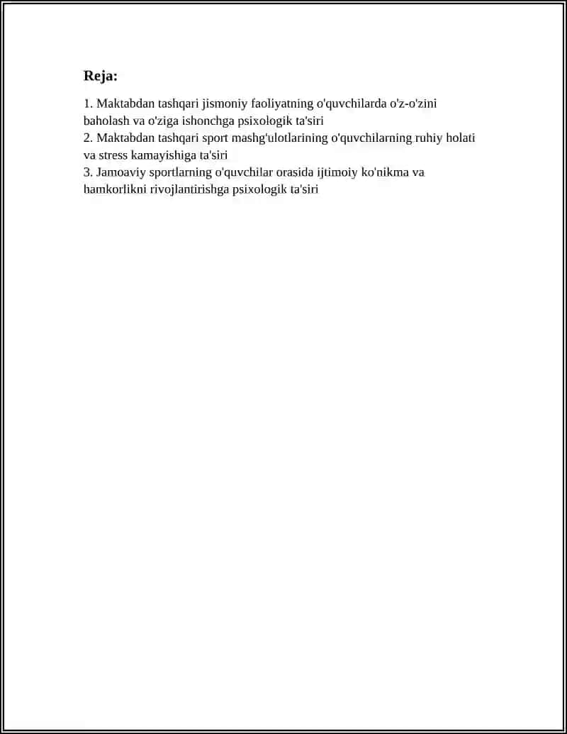 MAKTABDAN TASHQARI JISMONIY FAOLIYATNING OQUVCHILARGA PSIXOLOGIK TA'SIRI 3