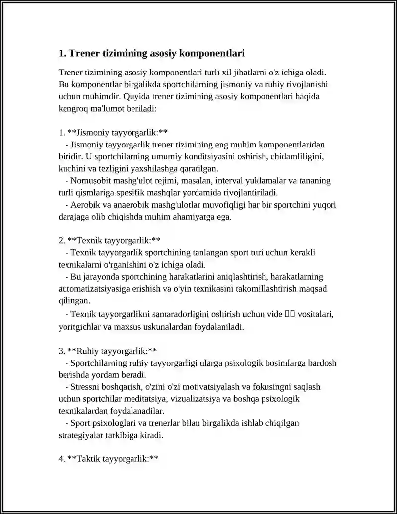 SPORT TAYYORGARLIGI TIZIMIDA TRENAJYOR 3