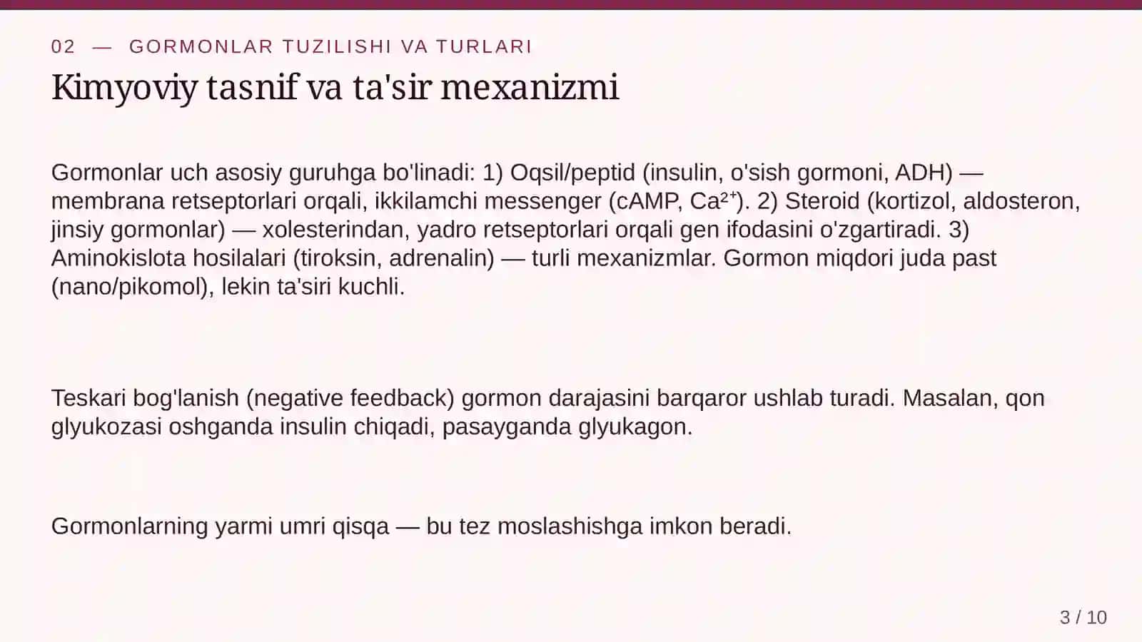 Gormonlar va endokrin tizim 3