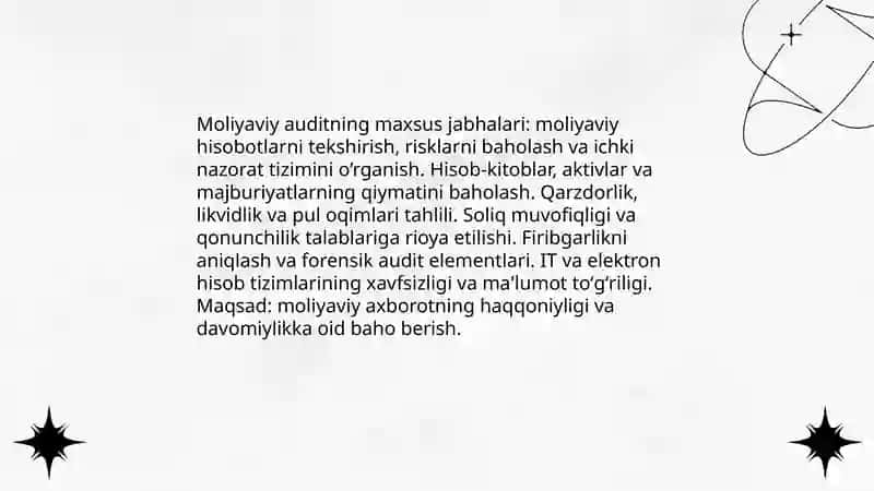 Moliyaviy auditning maxsus jabhalari 3