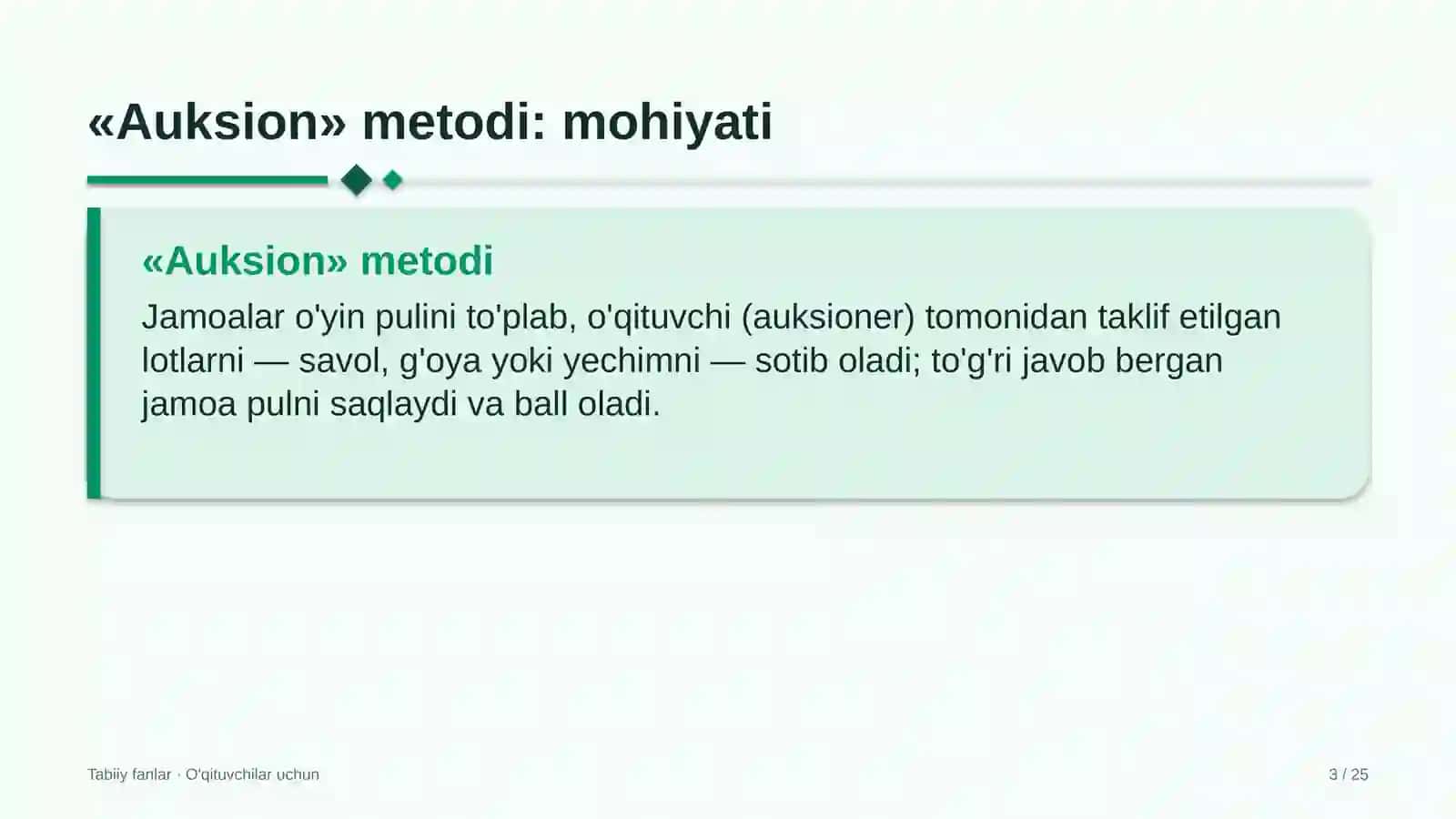 tabiiy fanlar darslarida auksion metodidan foydalanish 2837 3