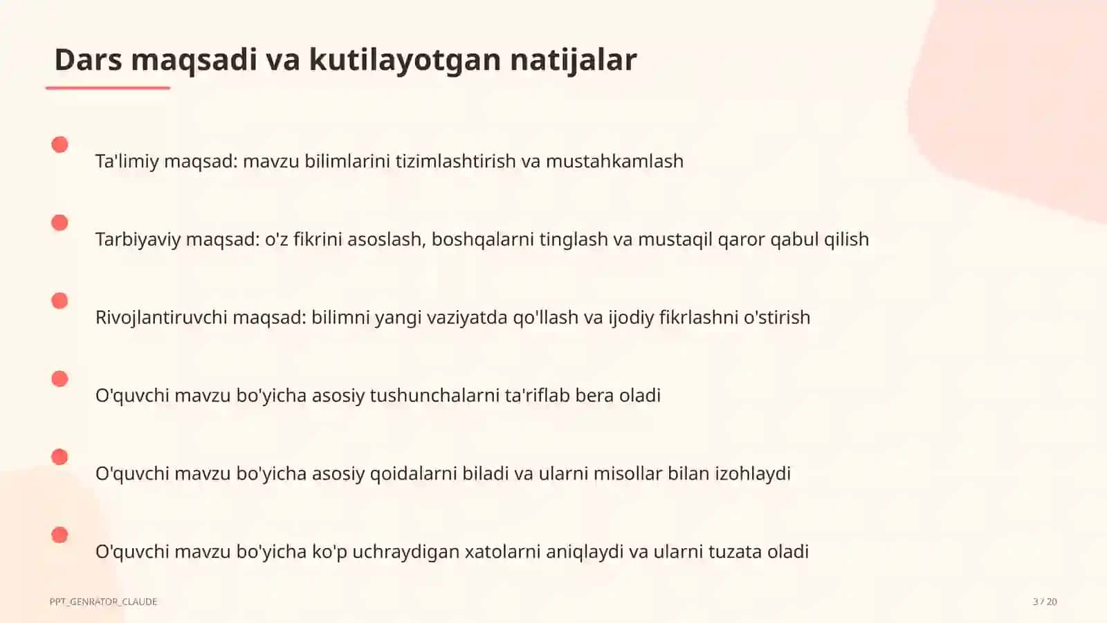 Dolzarb mavzular — maktab va o'qituvchilar (2026) — o'quvchilar uchun 3
