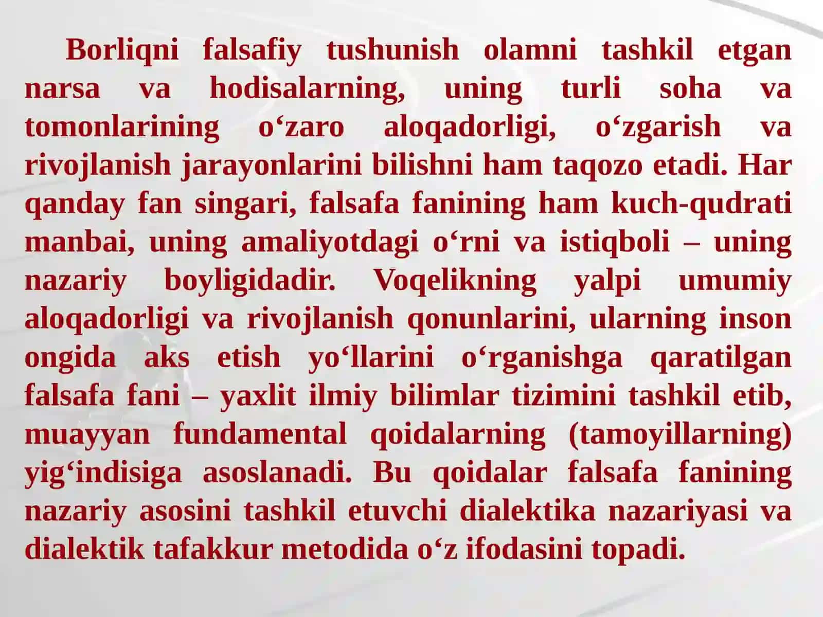 Toshkent davlat o`zbek tili va adabiyoti universitetiIjtimoiy-gumanitar fanlar: Rivojlanish falsafasi 3