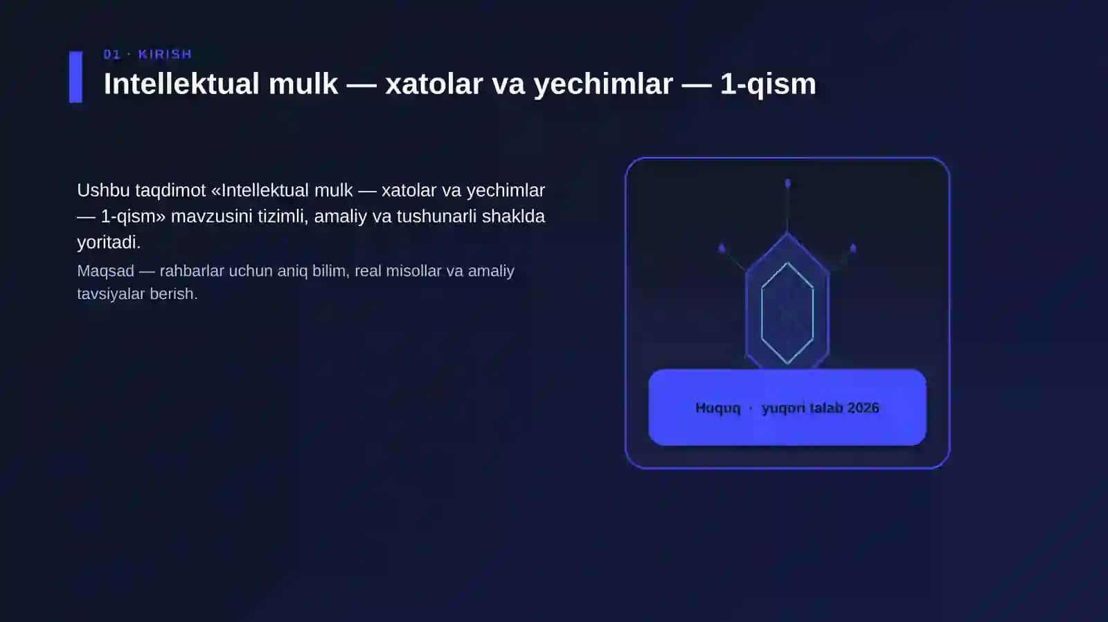 Intellektual mulk — xatolar va yechimlar — 1-qism 3