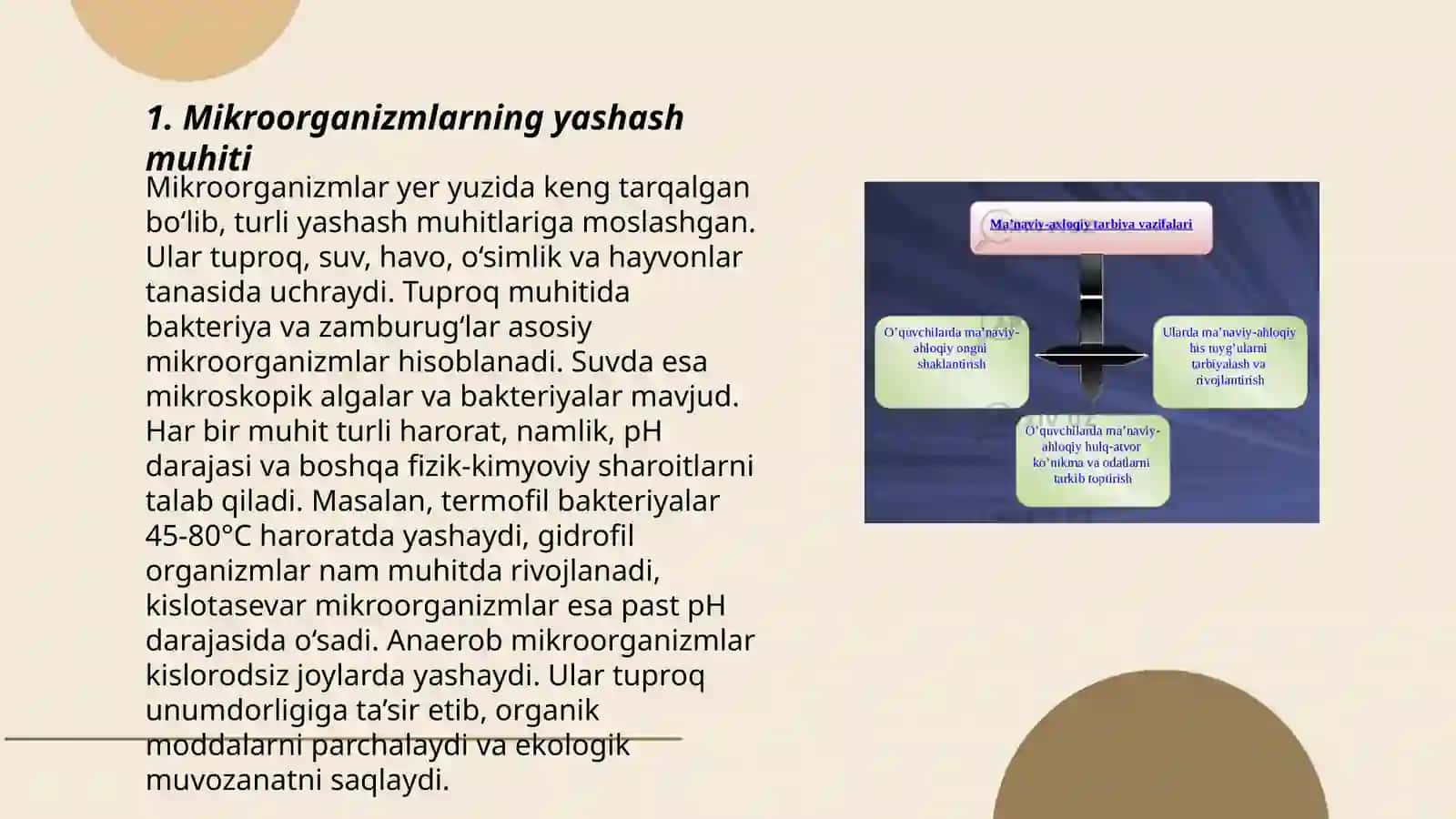 Mikroorganizmlarning tarqalish muhiti va ekalogik omillari 3