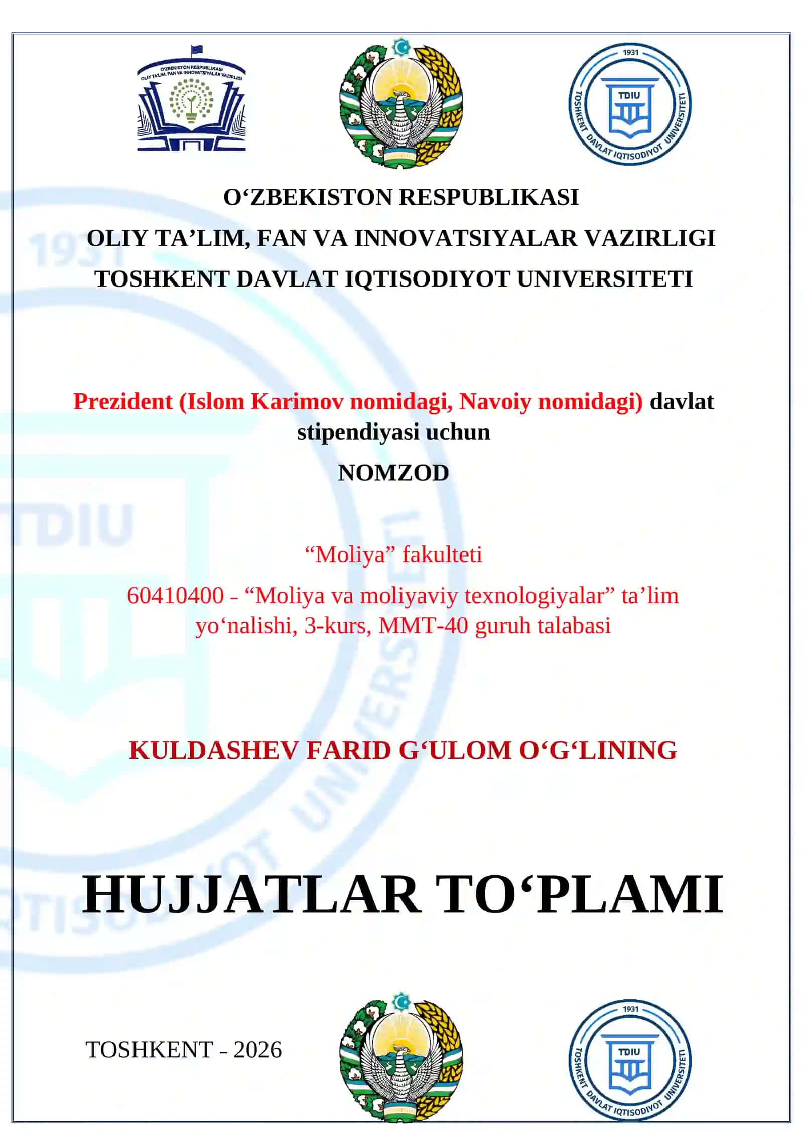 KULDASHEV FARID G‘ULOM O‘G‘LI 3