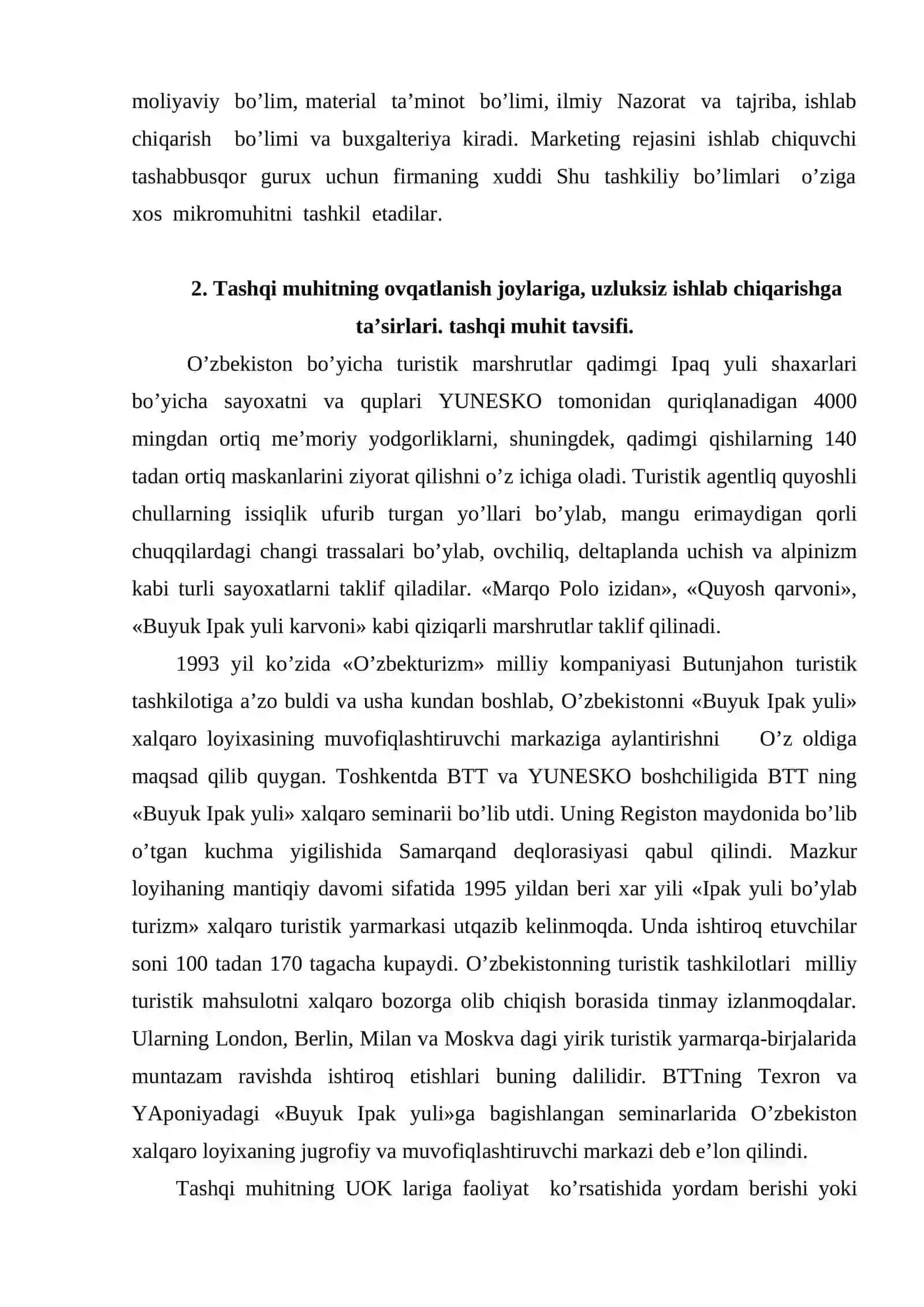 Ichki vа tаshqi muhitning umumiy оvqаtlаnish tаshkilоtlаri biznеsigа tа’siri 3