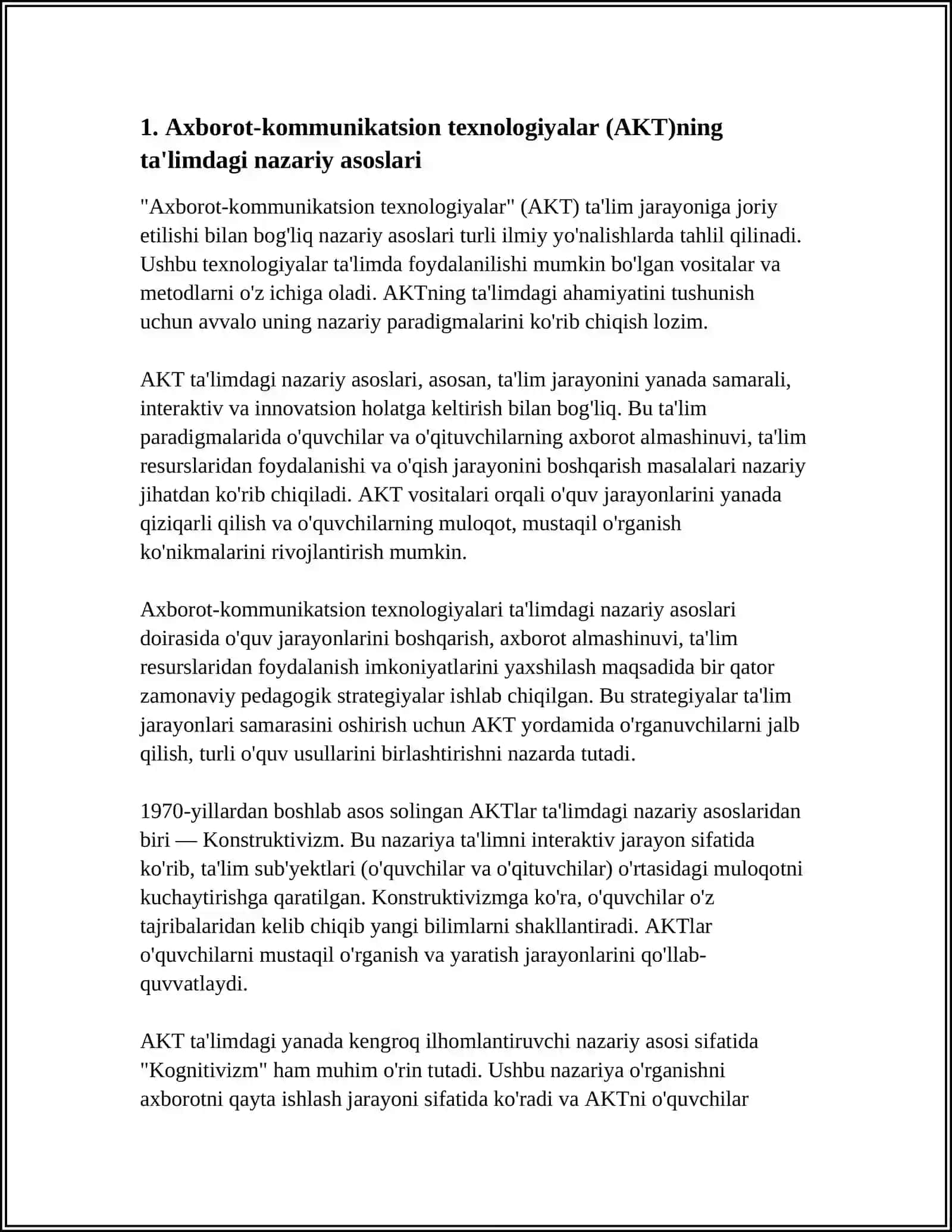 Axborot Kommunikatsion Texnologiyalarni Vositalari va Ularni Taʼlim Jarayonida Qoʻllash Imkoniyatlari 3